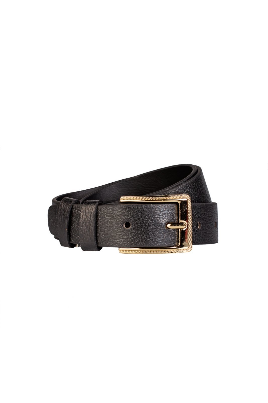 Vista 3 Cinto Feminino De Couro Liso Mia preto preto