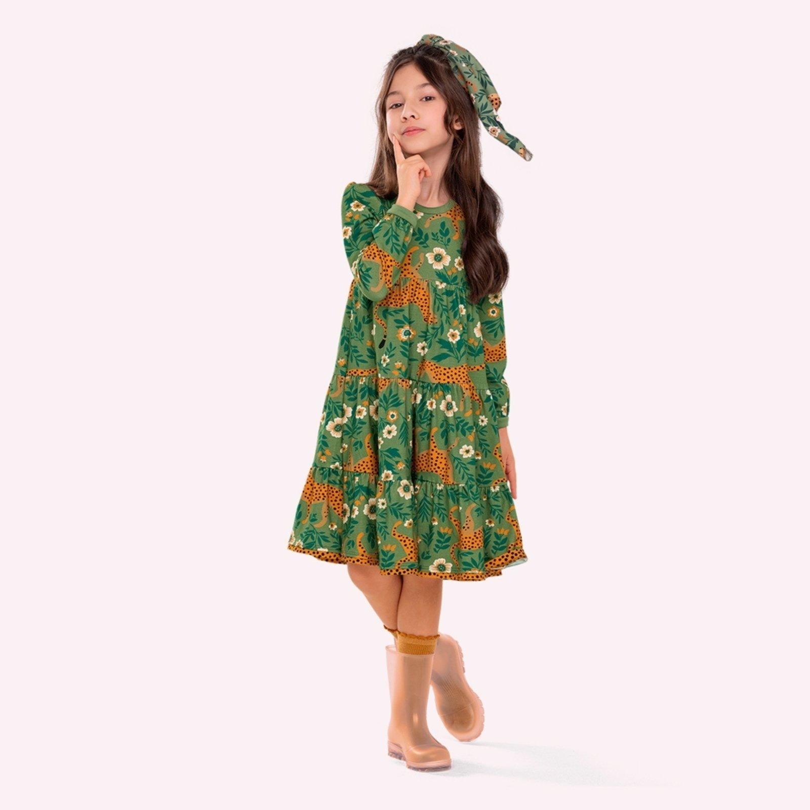 Infantil - Vestido Menina em Algodão Nanai