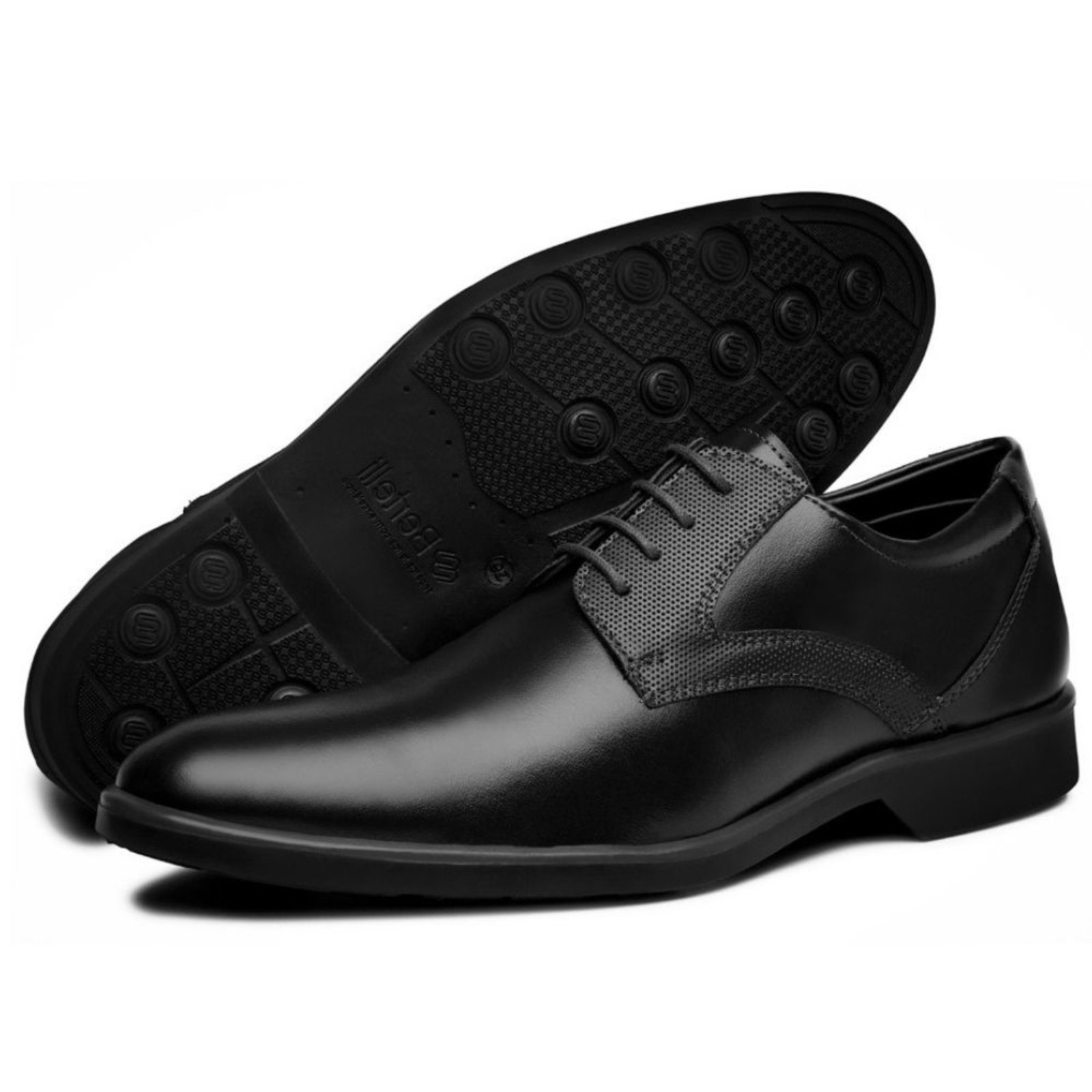 Sapato Social Oxford Bertelli Bico Redondo Comfort Preto