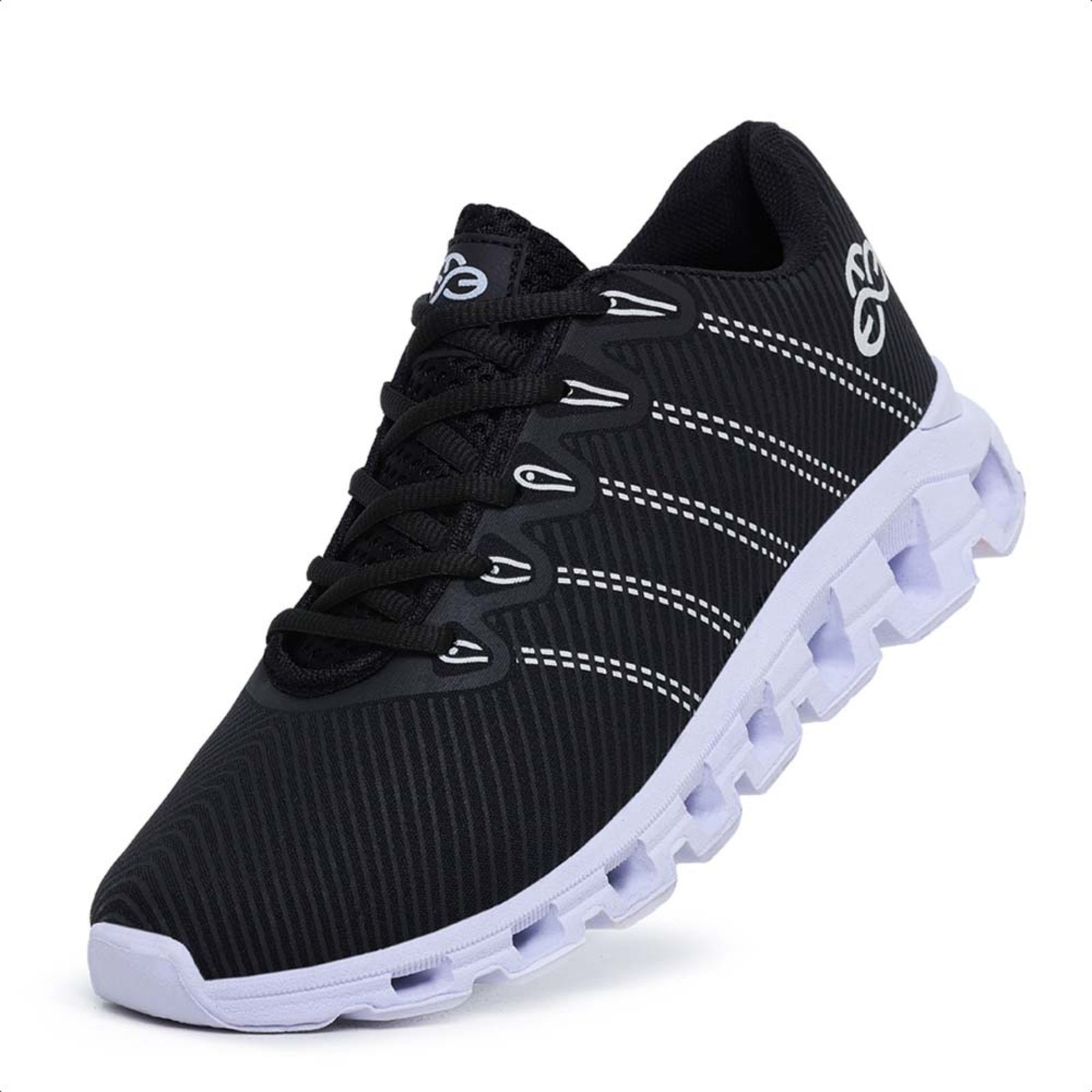 Tênis Masculino Esportivo Evoltenn Running Nuvem Preto Branco