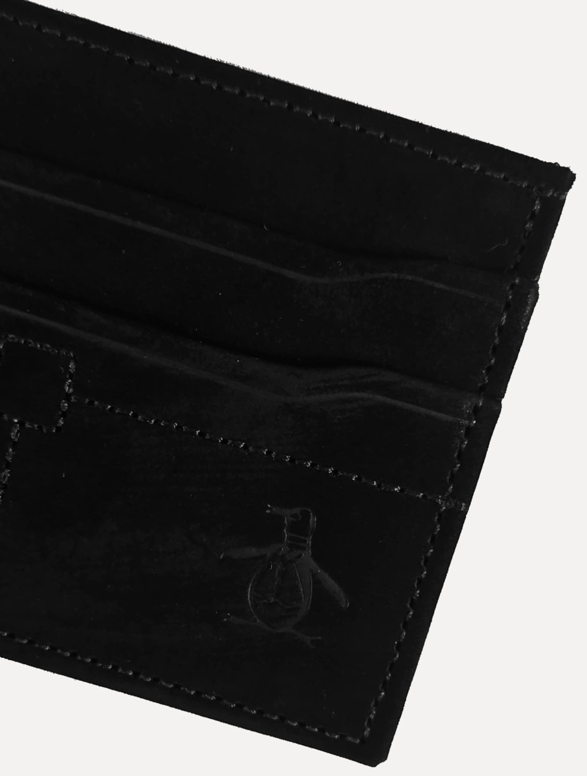 Vista 3 Carteira Original Penguin Masculina Porta Cartão Suede Preta preto Original Penguin preto