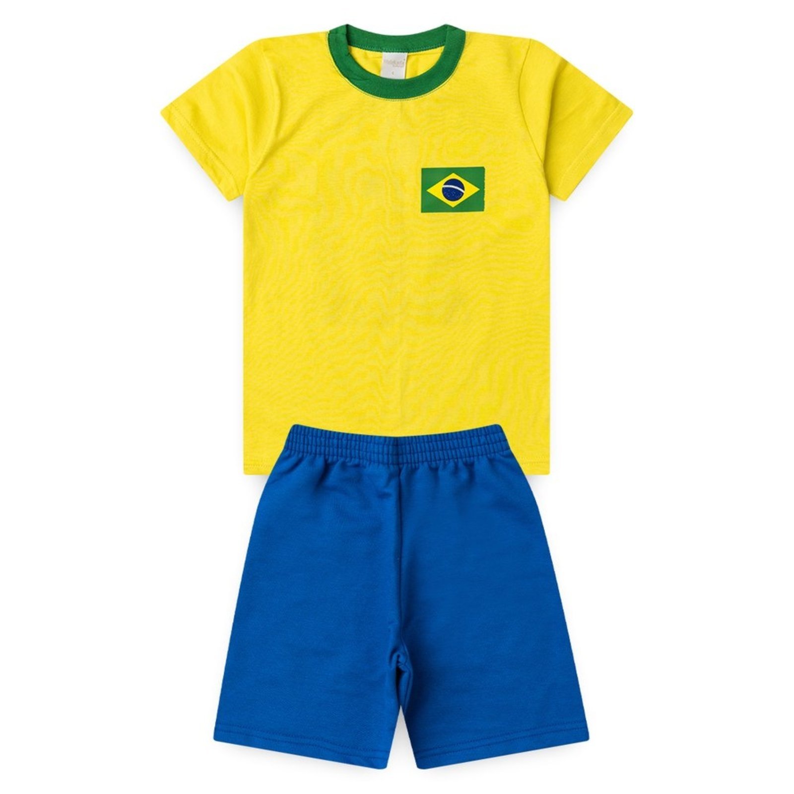 Infantil - Conjunto Brasil Menino Amarelo Camisa 10 e Bermuda Copa Do Mundo