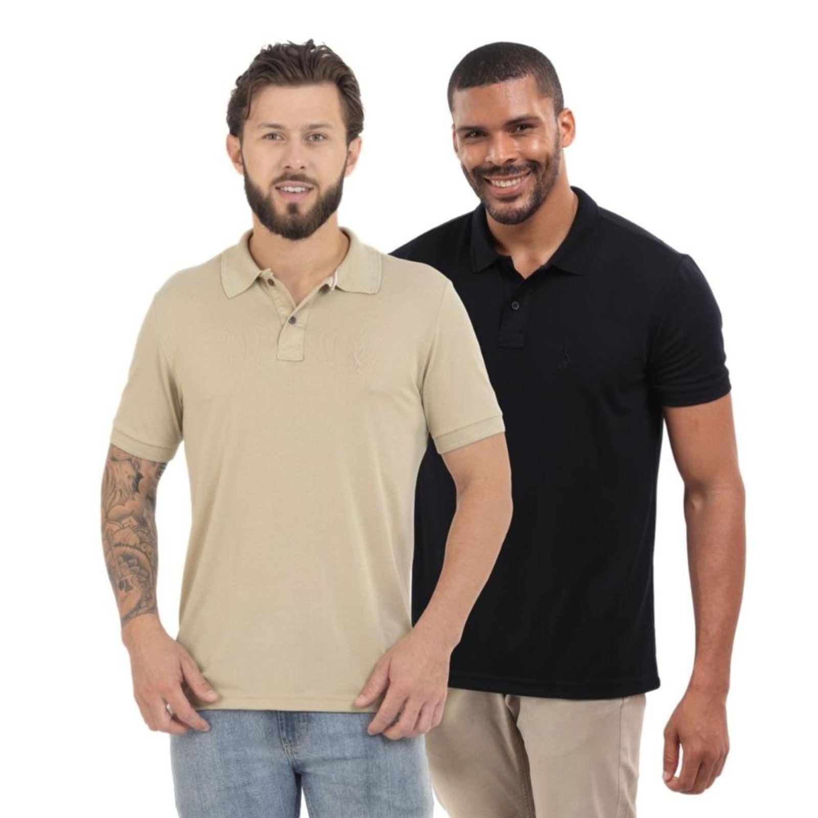 Kit 2 Camisa Polo Tradicinal Moderna Algodão Slim