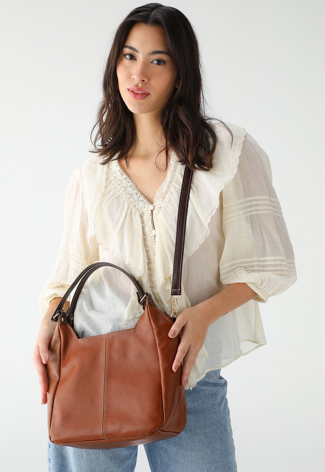 Bolsa SN Couros Áustria Caramelo/Marrom