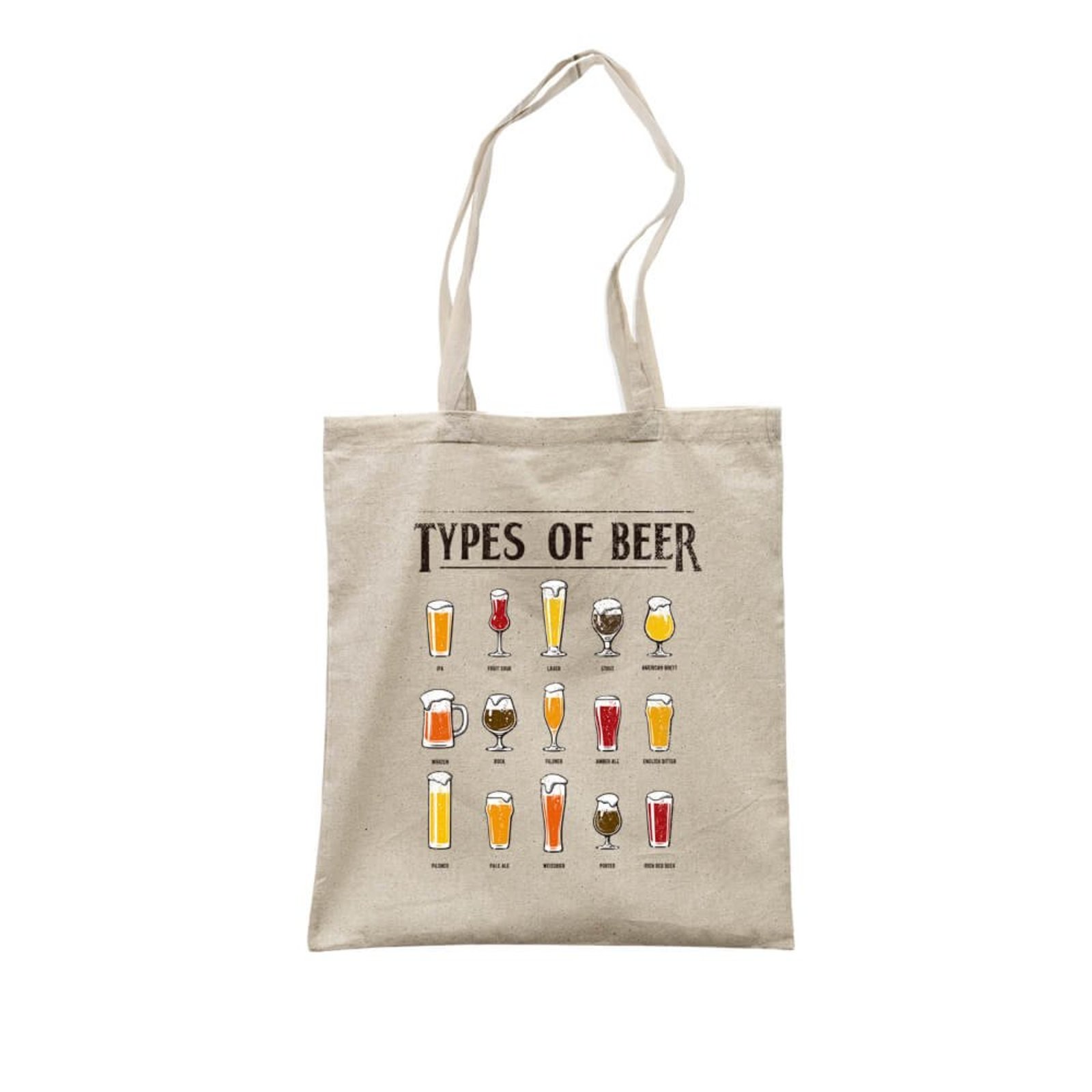 Ecobag Tipos De Cerveja - Bege - Casual - Studio Geek