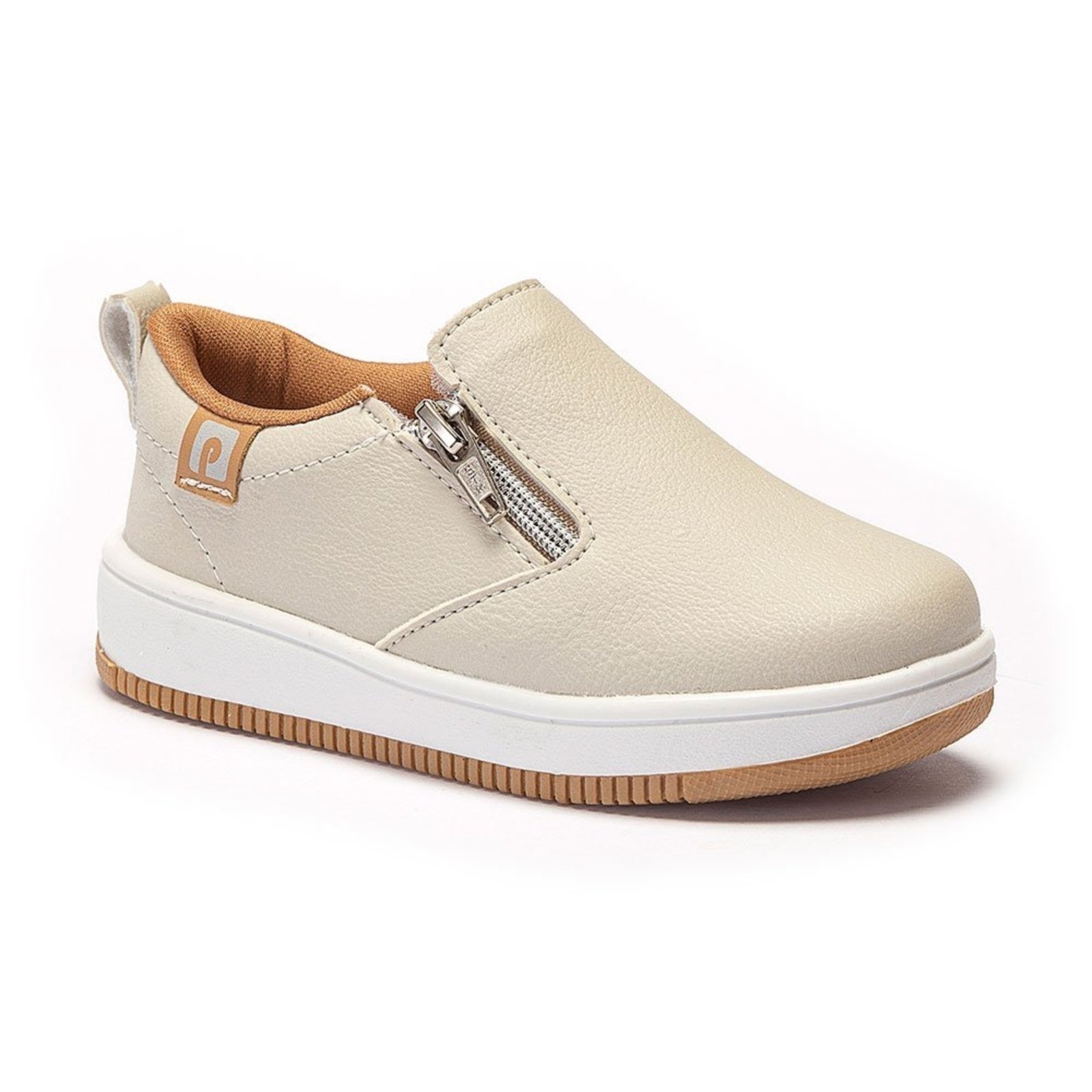 Vista 2 Infantil - Tênis Slip on Masculino Bicolor Pequito bege Pequito bege