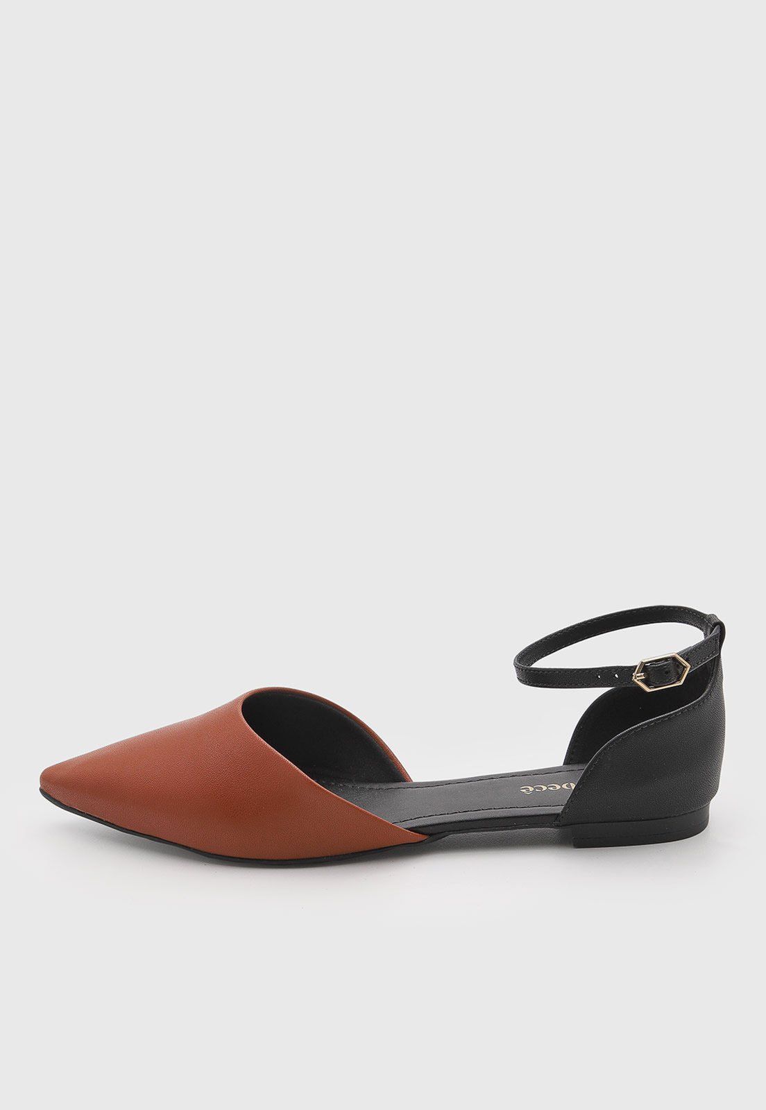 Sapatilha Feminina cê Bico Fino Bicolor Caramelo
