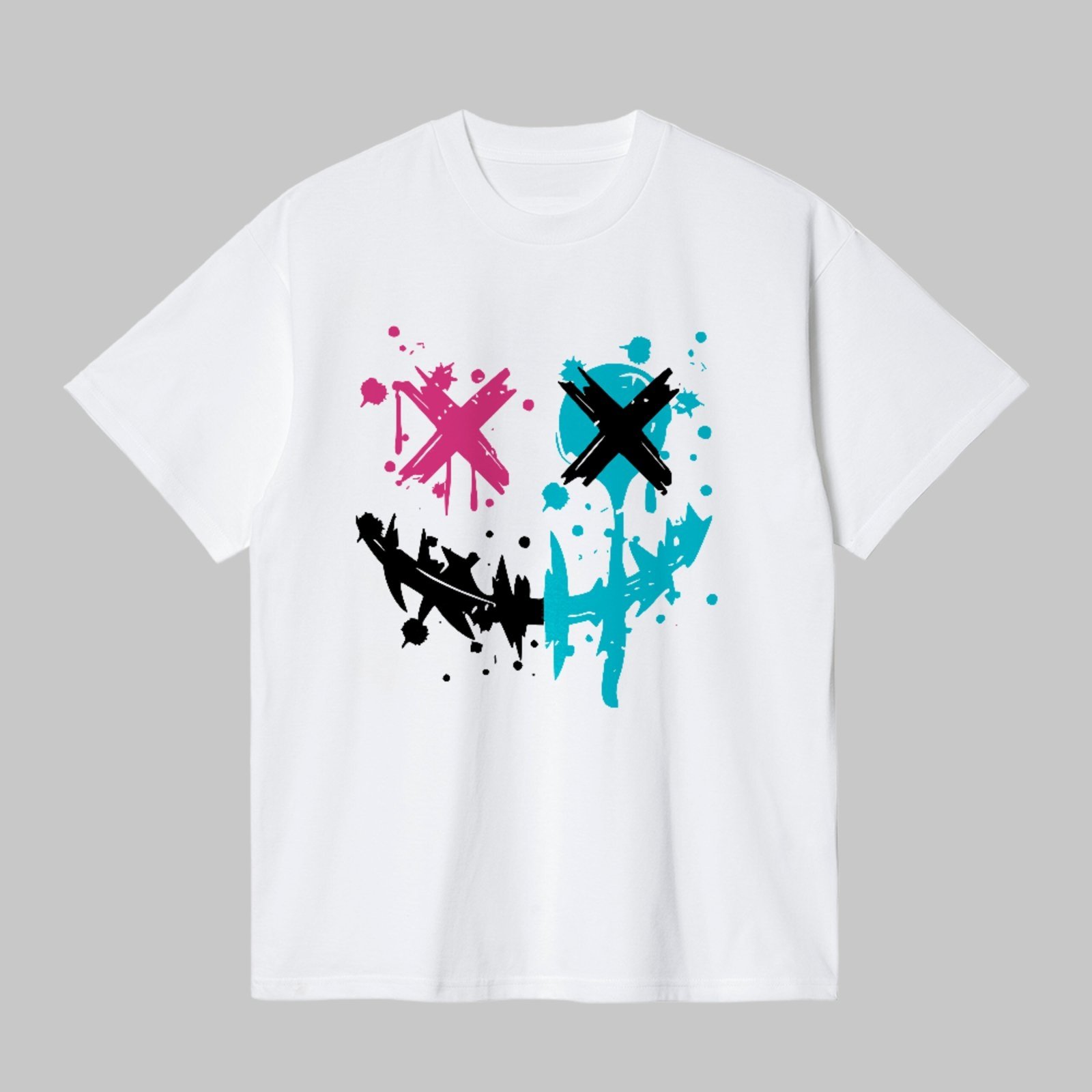 Camiseta Básica Smile Street Art Urbano Moderno Unissex Branco