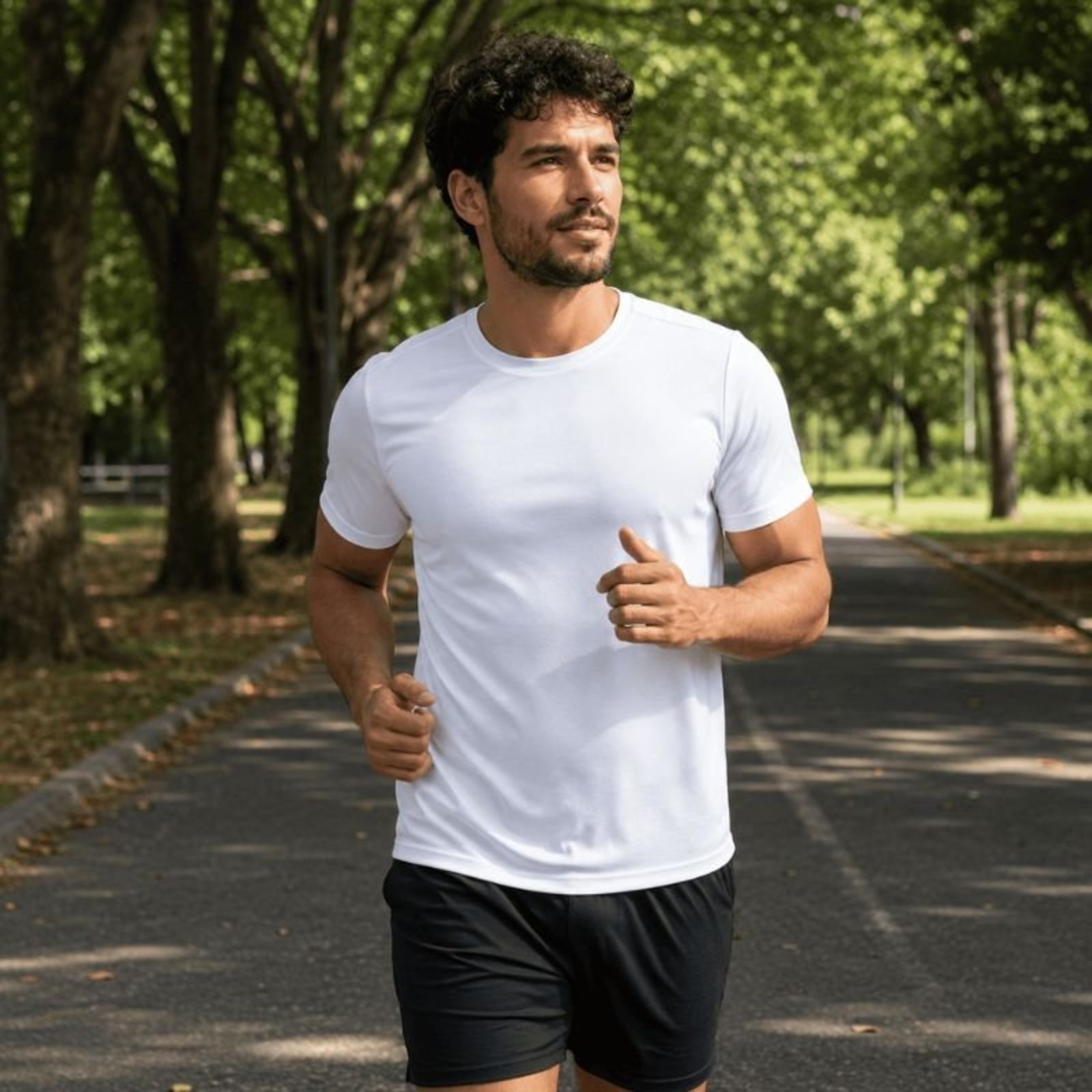 Camiseta Esportiva Masculina Slim Fitness Dry Fit Academia - Branco