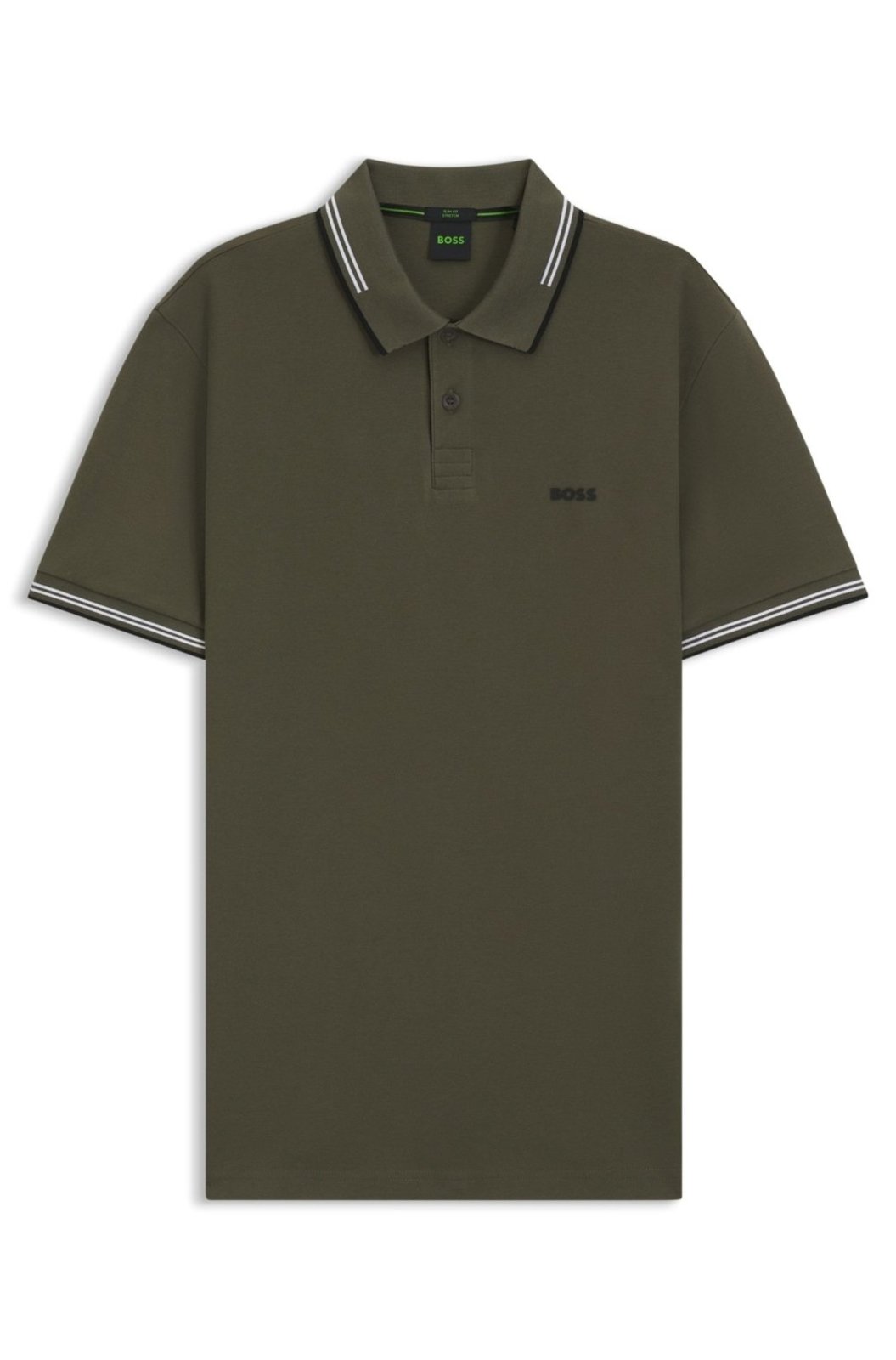 Polo Slim-Fit Em Algodão Elástico Com Logo