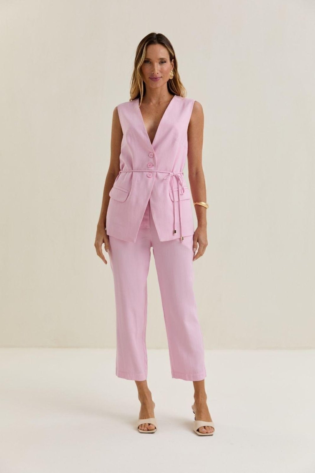 Calça Cropped Carlota Costa Rosa