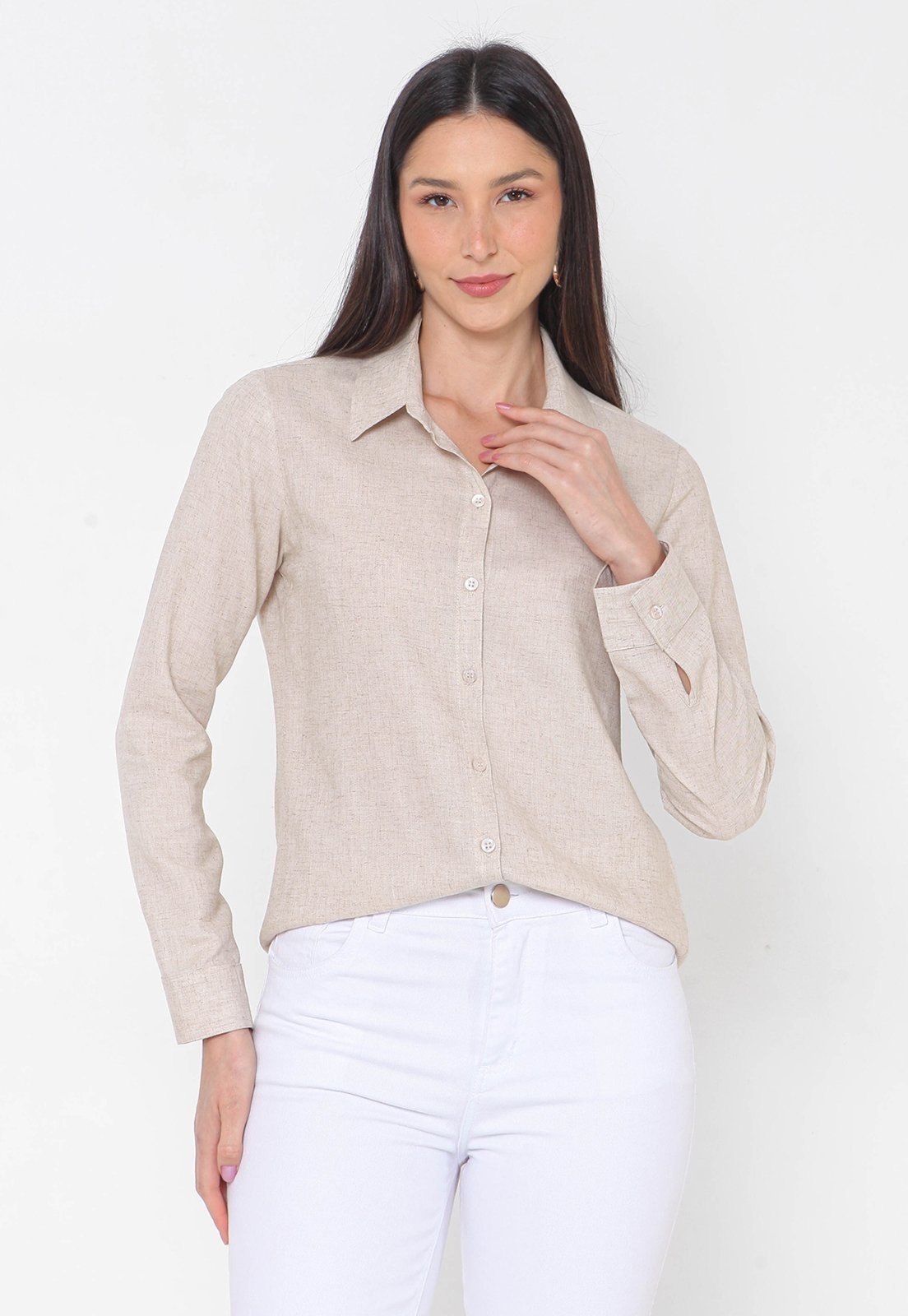 Camisa Intens Manga Longa Viscolinho Liso