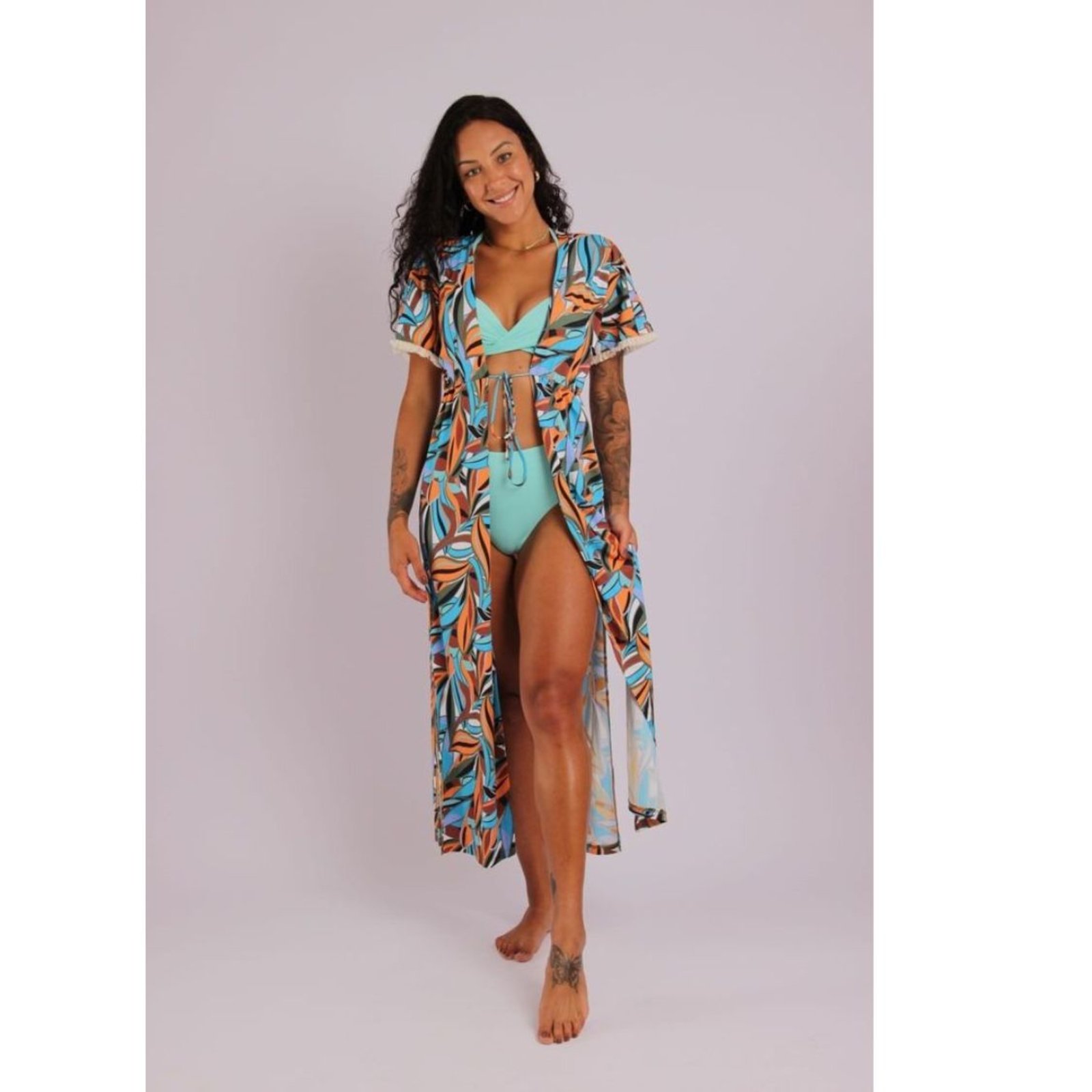 Vista 2 3456 - Saída de praia longa Amazonia - Duna Casual DunaCasual estampado DunaCasual estampado