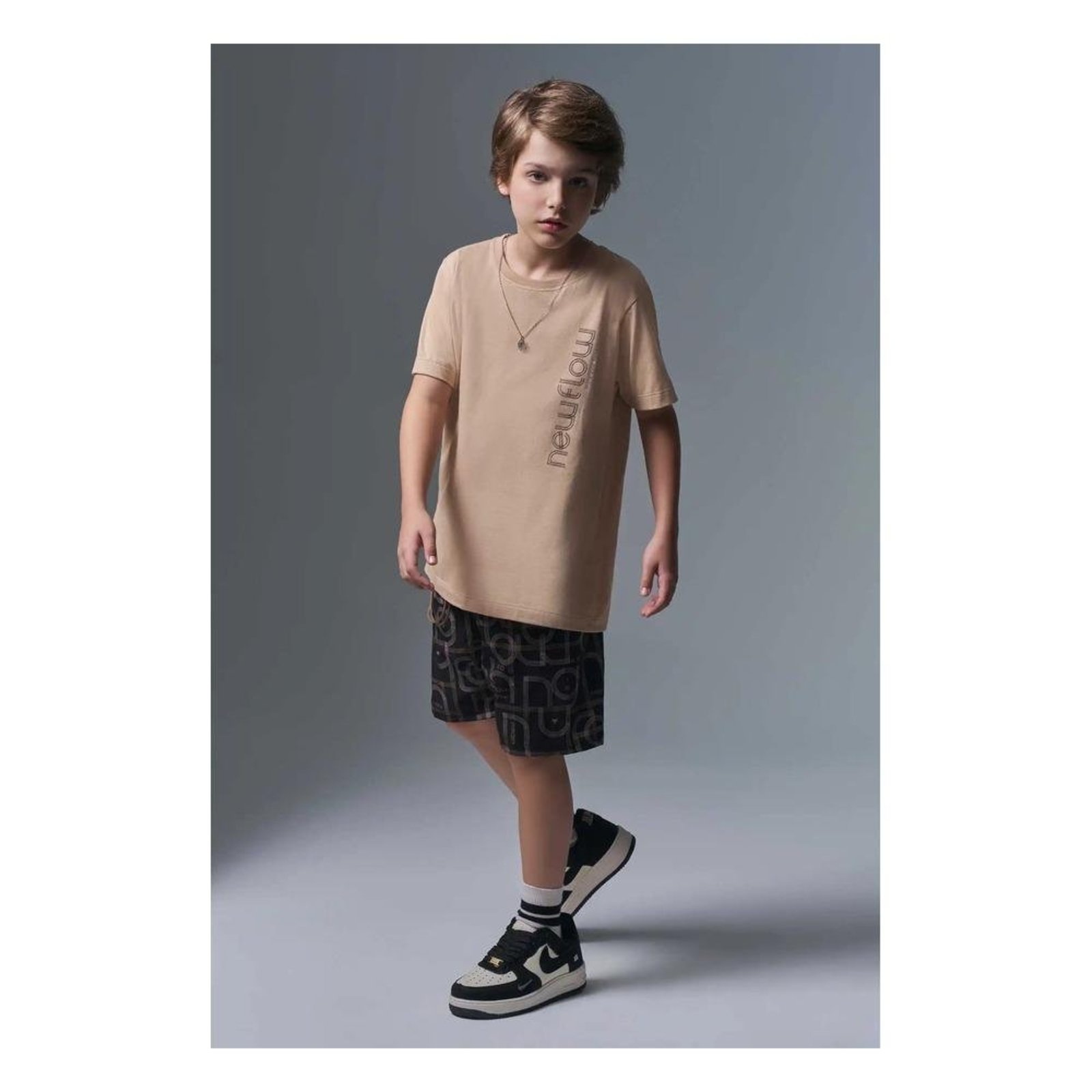 Infantil - Conjunto Menino Bege Johnny Fox 10 Amarelo