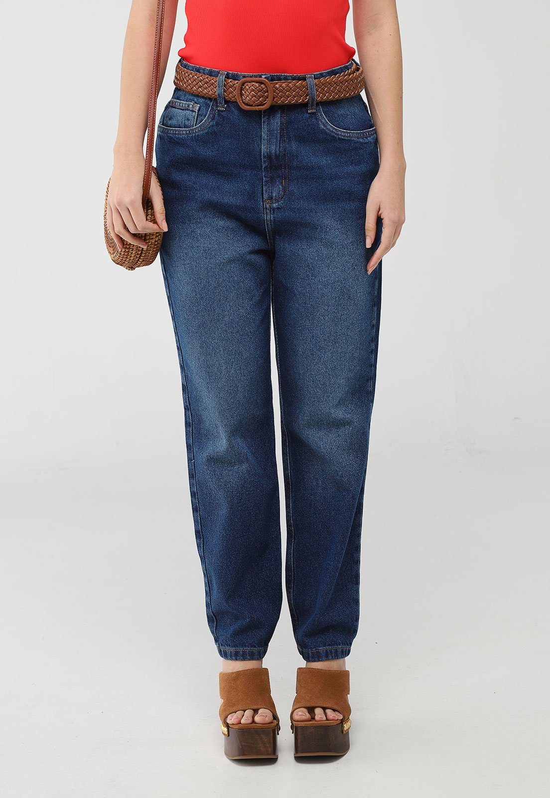 Calça Jeans Feminina My Favorite Mom Super High Azul Escura