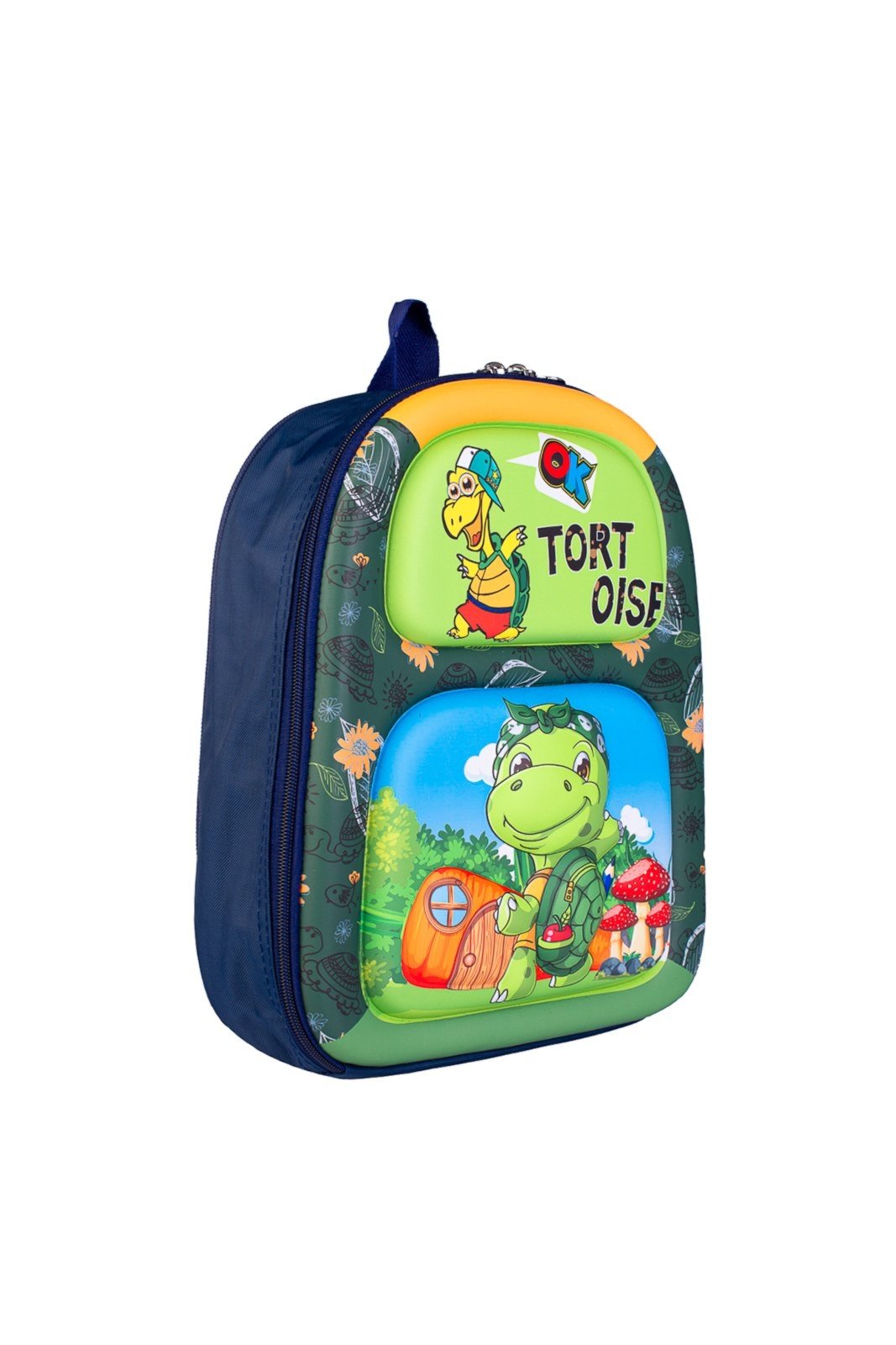 Vista 3 Infantil - Mochila baby alto relevo 12" 55872 - Tartaruga" Enluaze verde Enluaze verde
