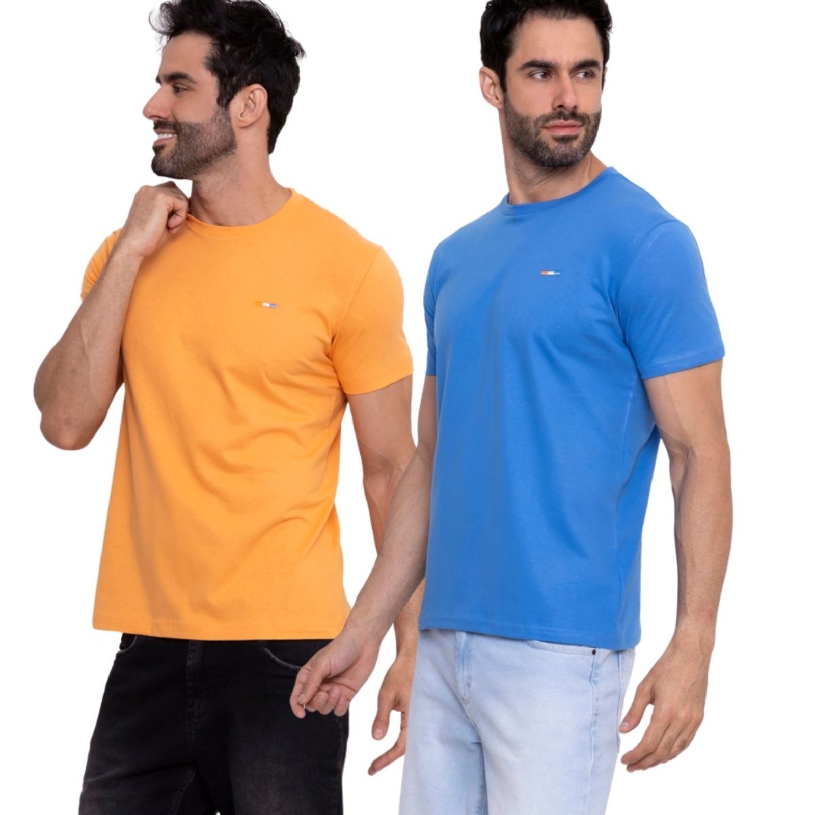 Kit 2 Camisetas Premium Laranja e Azul Royal