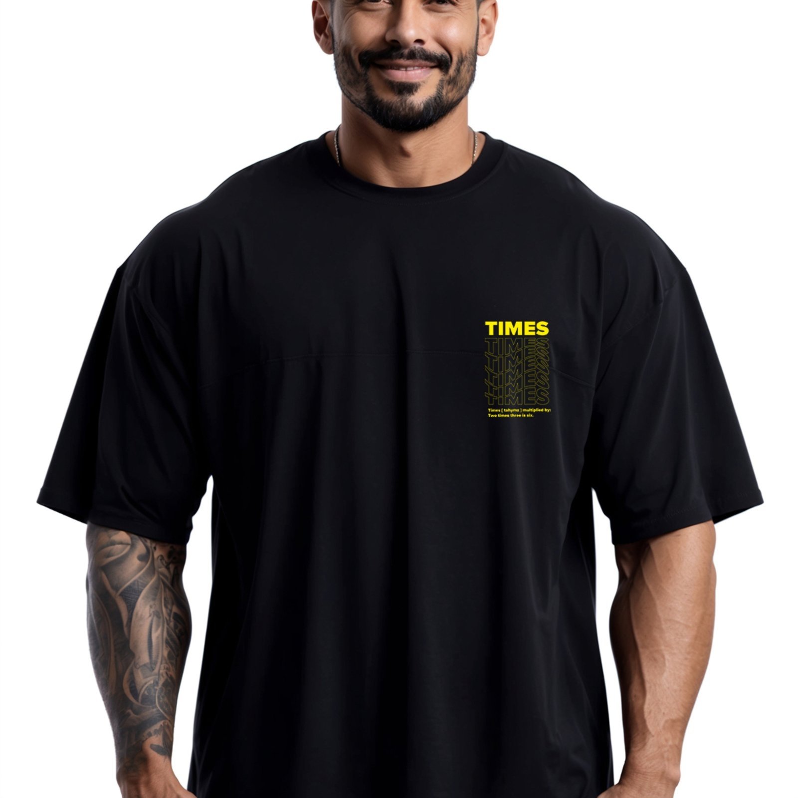 Camiseta Oversized Over Masculina Algodão Academia Preto