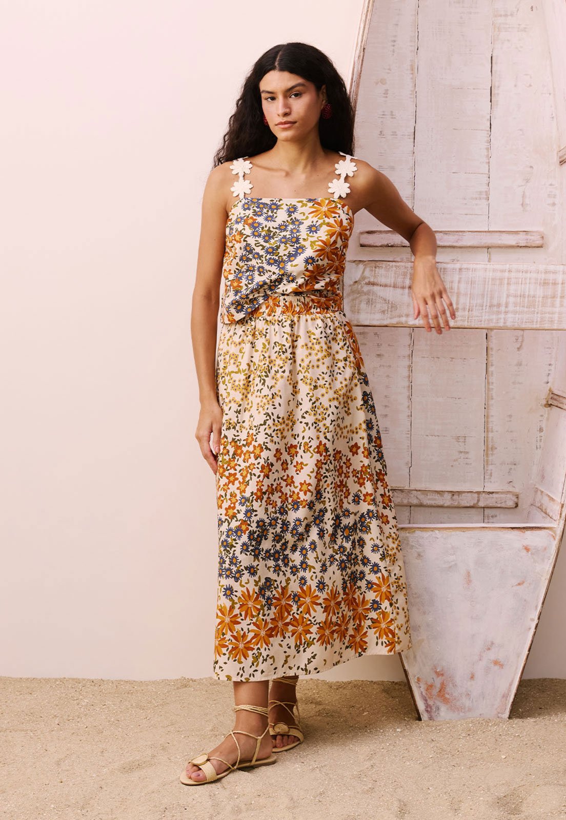 Saia CaCay Midi Cós Elástico Off-White