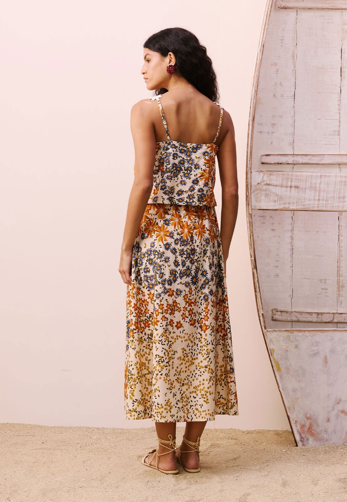 Vista 3 Saia CaCay Midi Cós Elástico Off-White off-white white CaCay off-white white