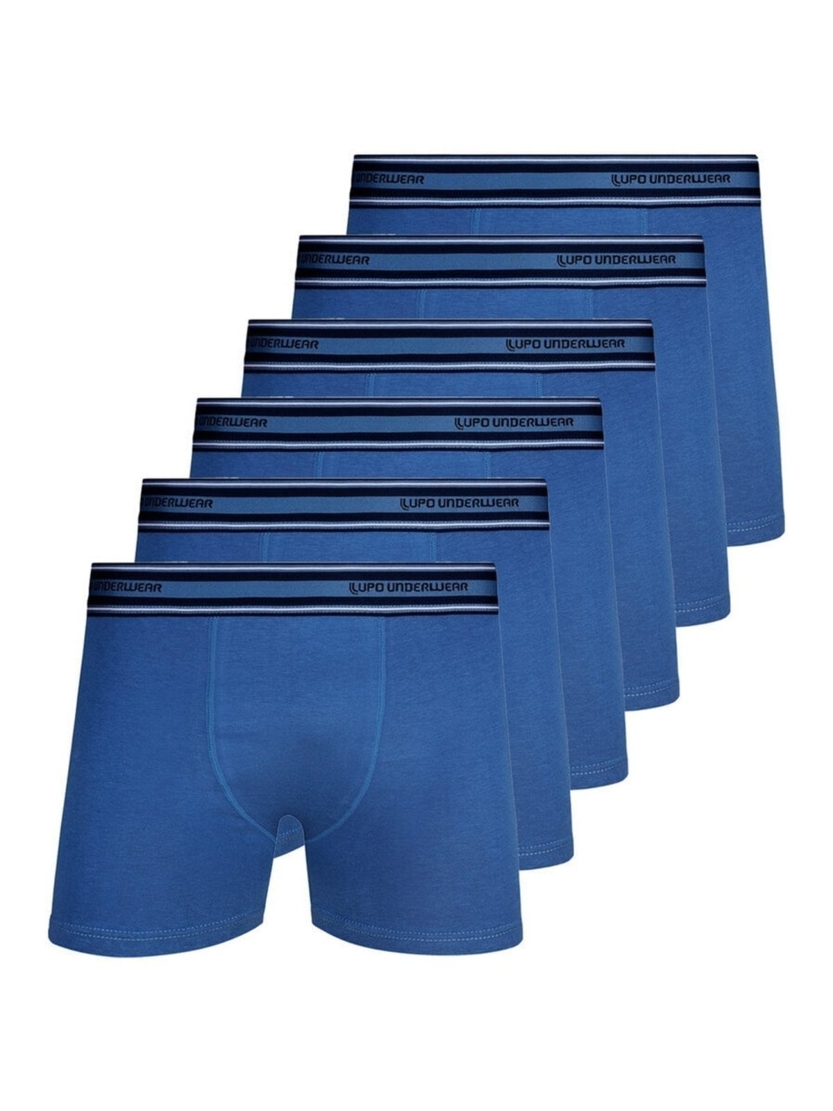 Kit com 6 Cuecas Boxer Lupo 523-003 Azul