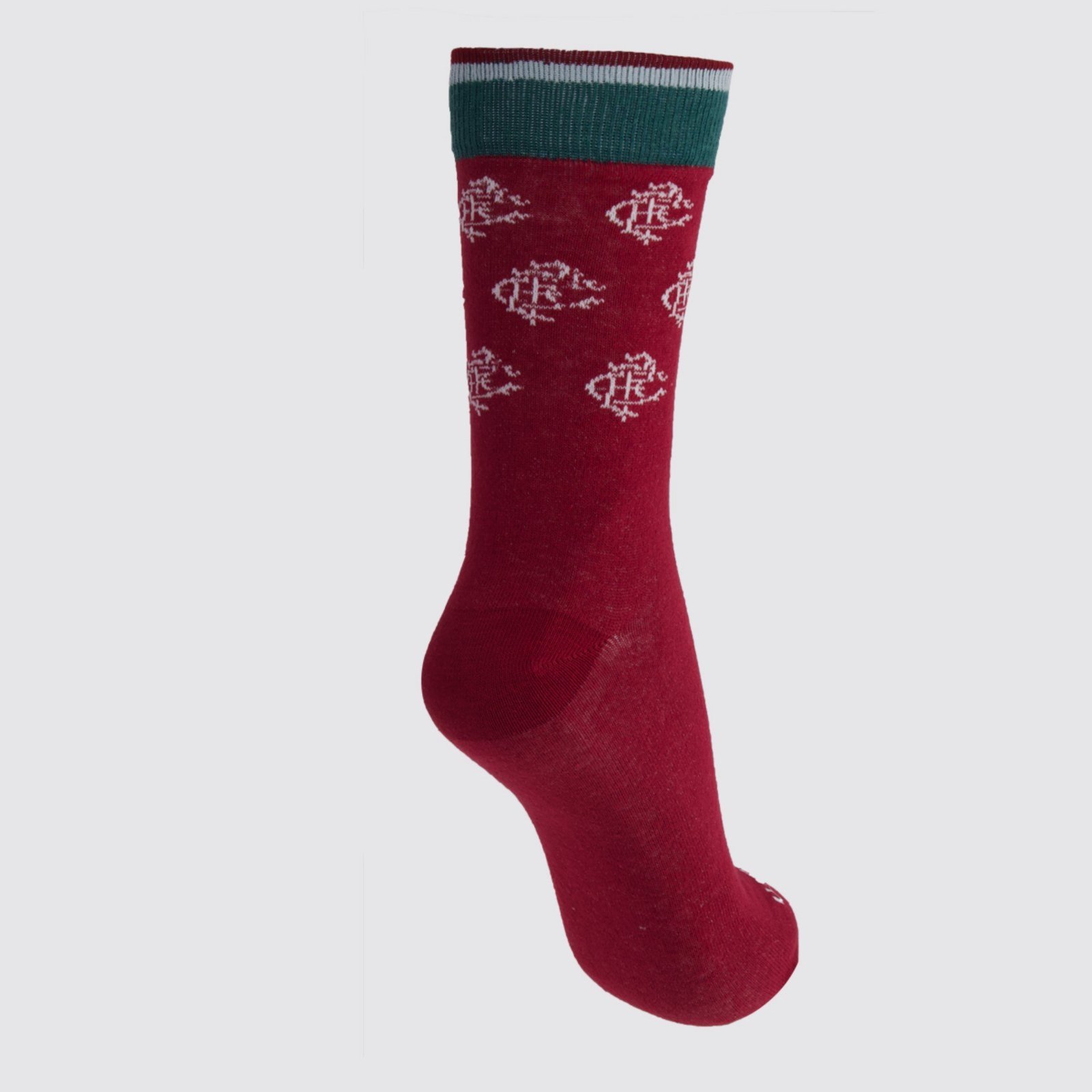 Vista 3 Meia Fluminense Casual Bordô Rikam vermelho Rikam vermelho