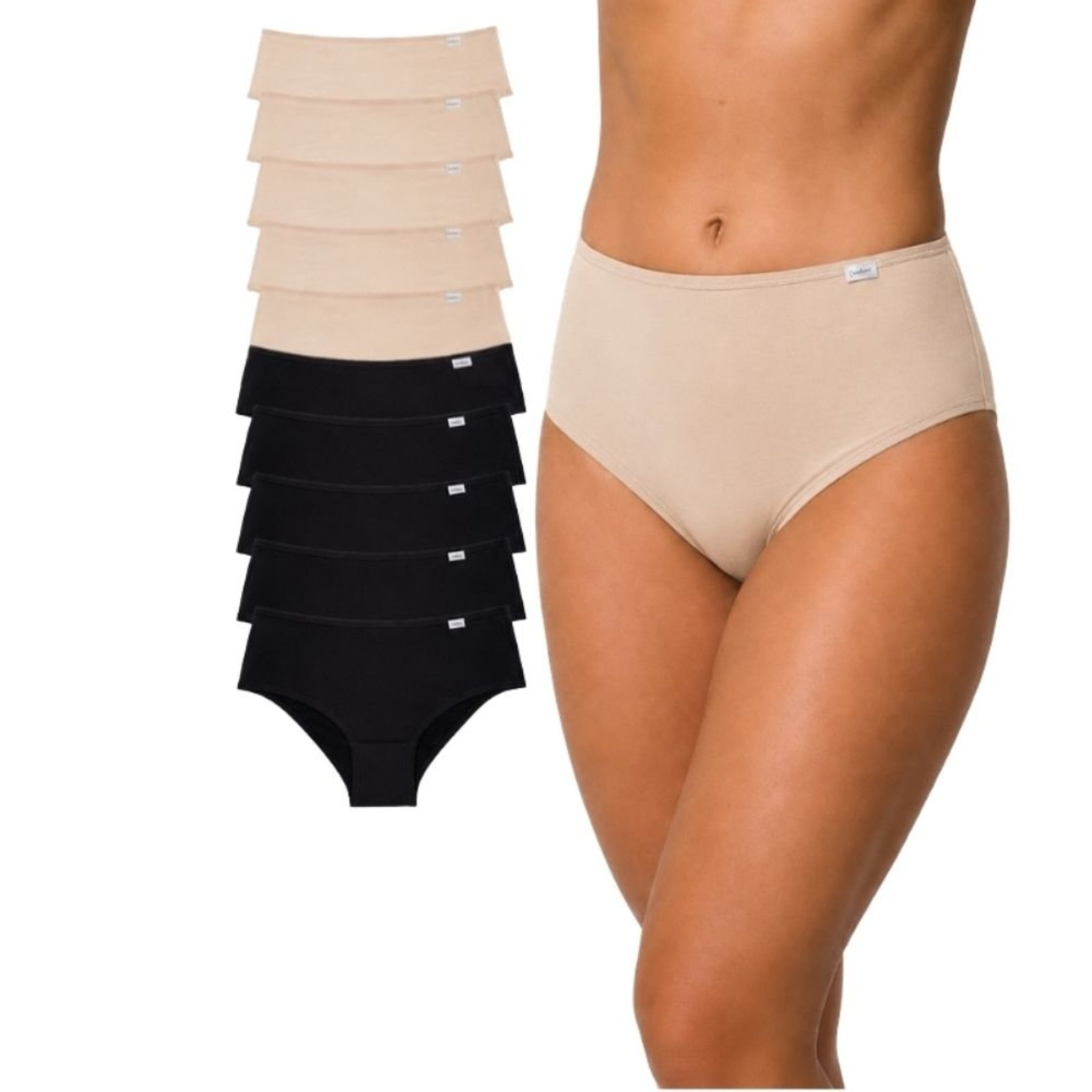 Kit com 10 Calcinhas Cavadas DelRio 502024 Preto/Nude
