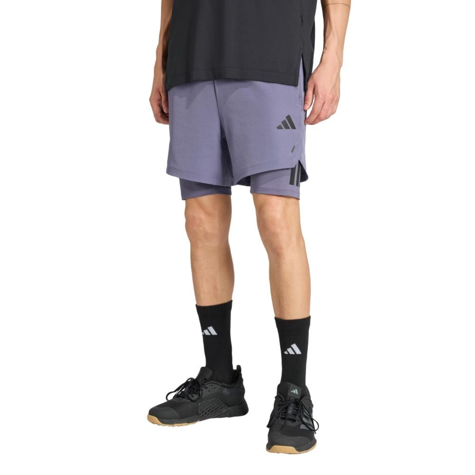 Shorts PrimeLift 2 em 1 adidas Performance Roxo
