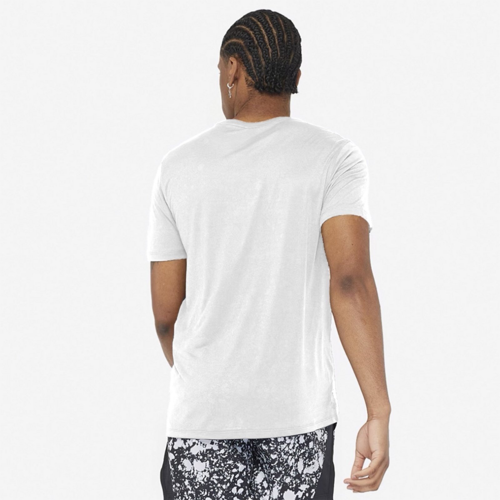 Vista 3 Camiseta Masculina Esportiva Dry Camisa Gola Redonda Siri Relaxado branco Relaxado branco