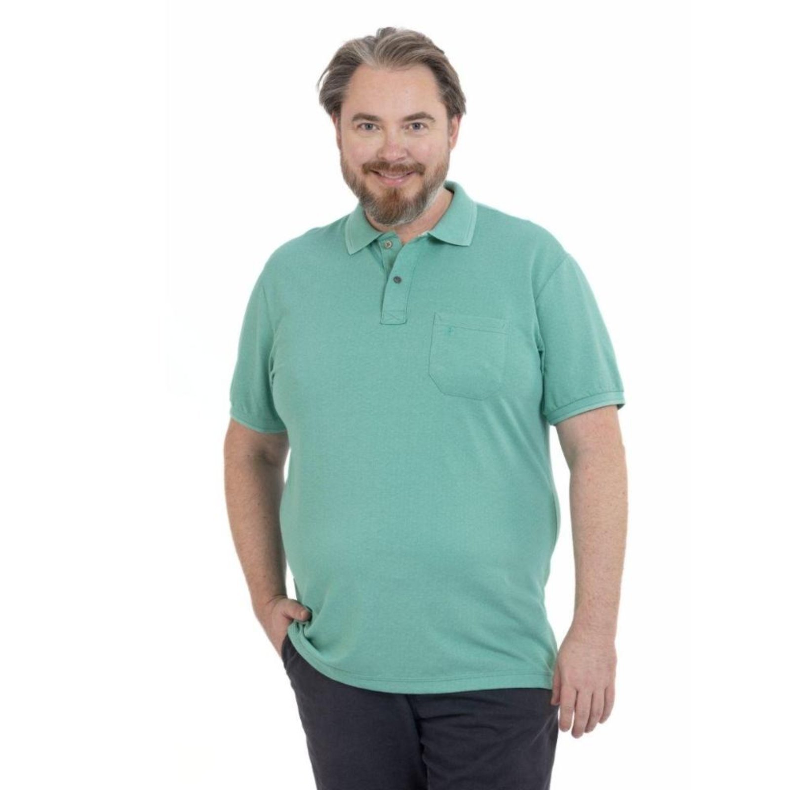 Camisa Polo Masculina Plus Size Pique Algodão com Bolso