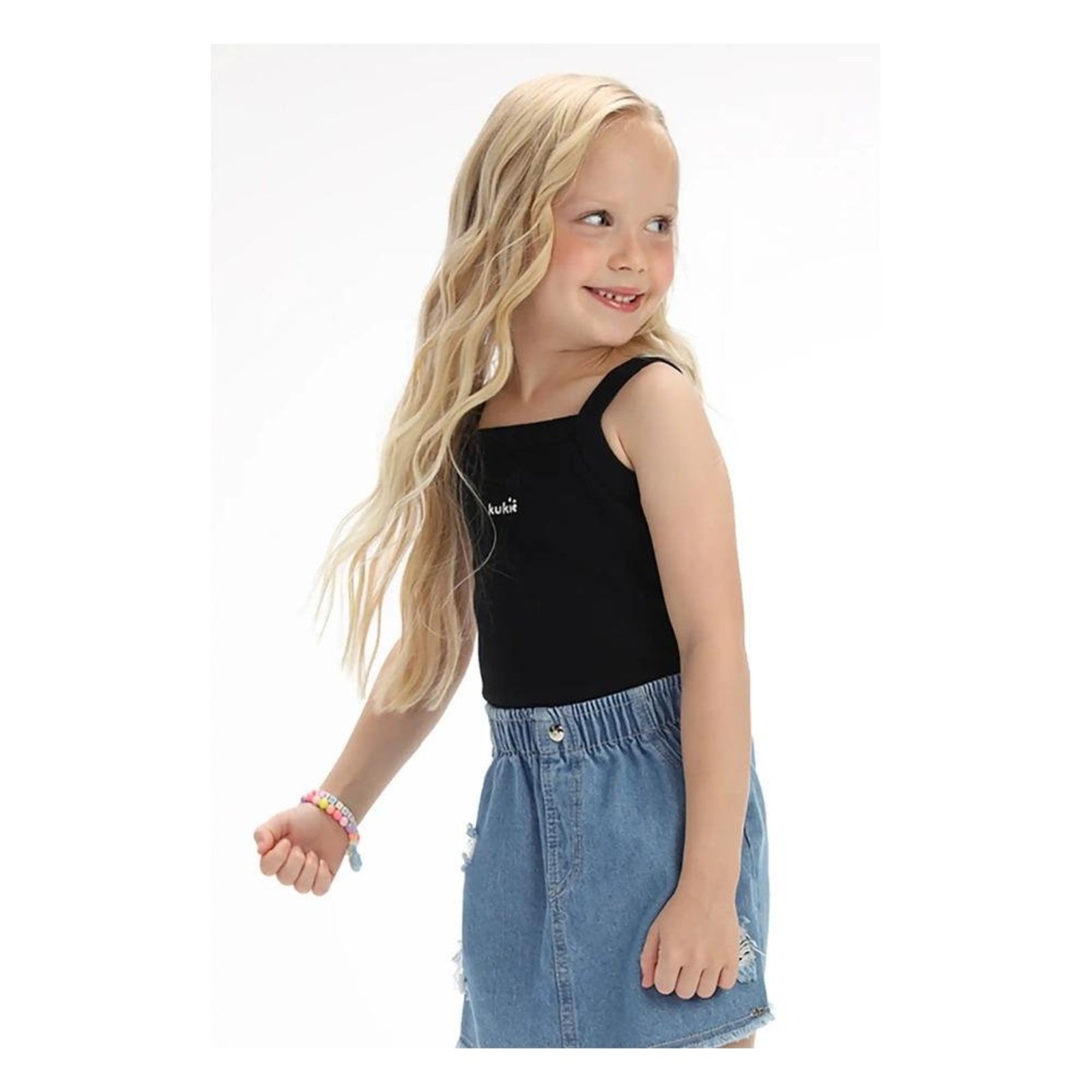 Infantil - Regata Menina Preto Kukiê 2 Preto