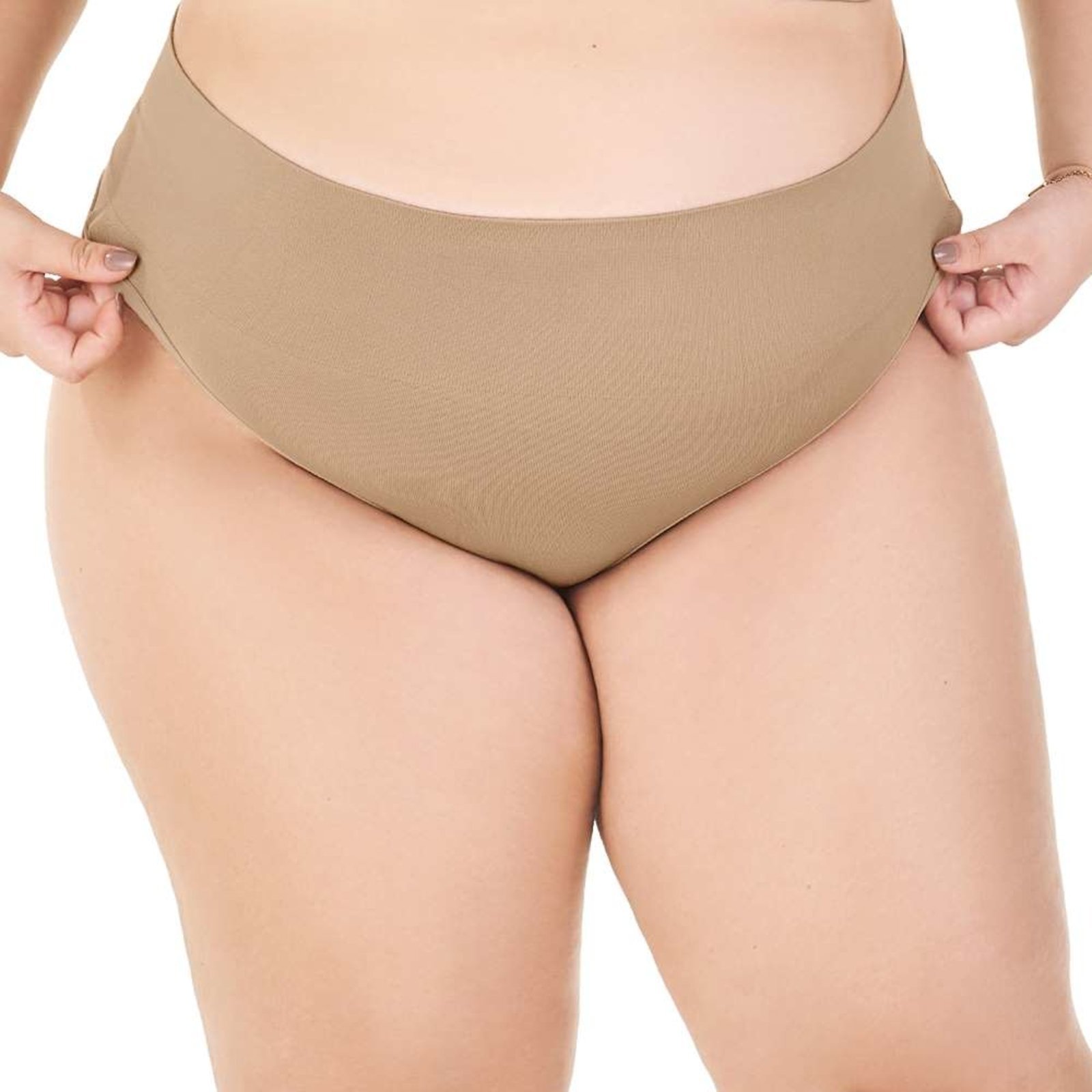 Calcinha Fio Dental Plus sem Costura Bege