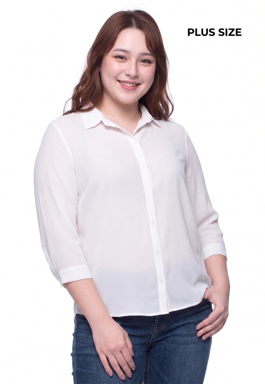Camisa Intens Manga 3/4 Crepe Branco
