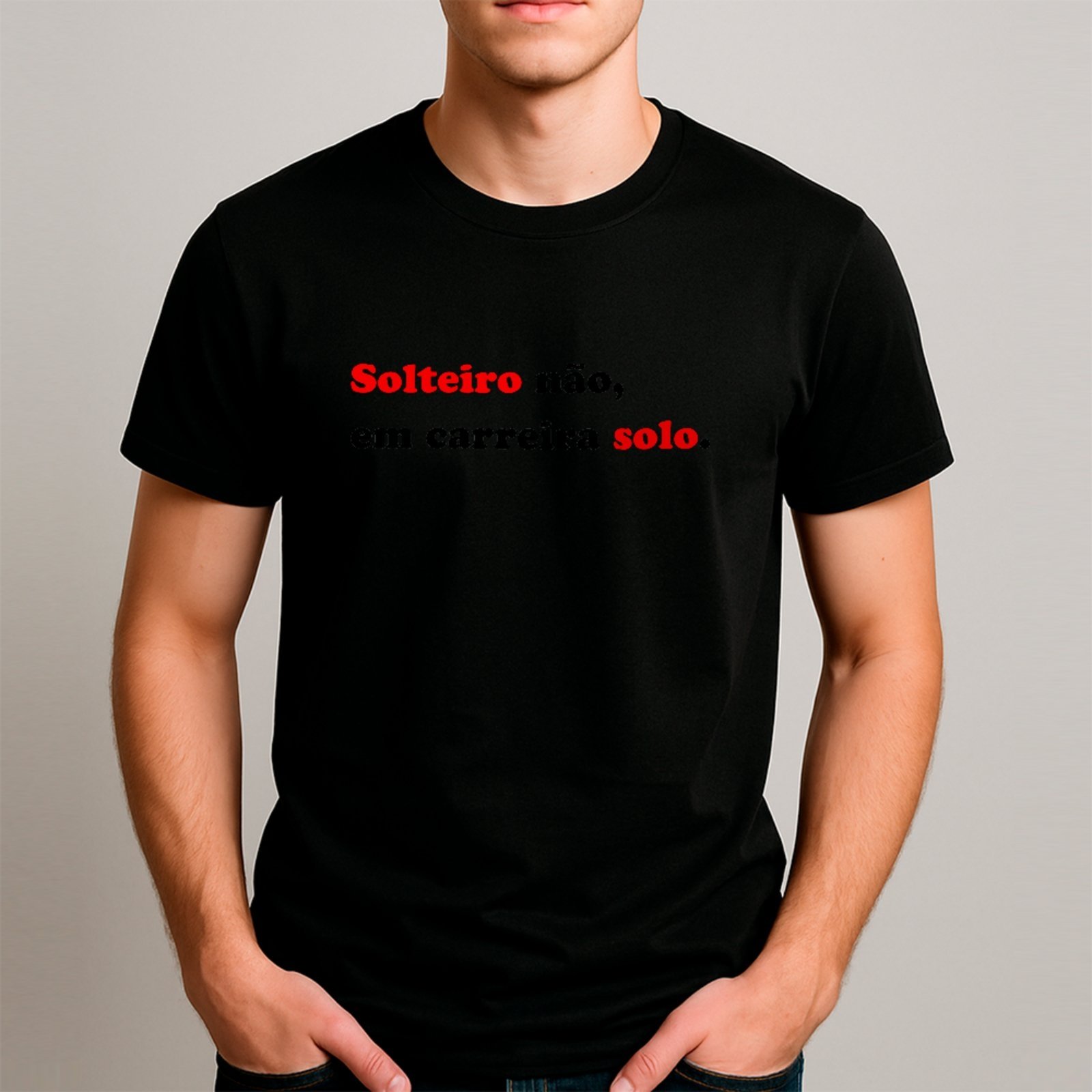 Vista 2 Camiseta Ousy Básica Carreira Solo Humor Meme Solteiro Carnaval Unissex rosa ousy rosa