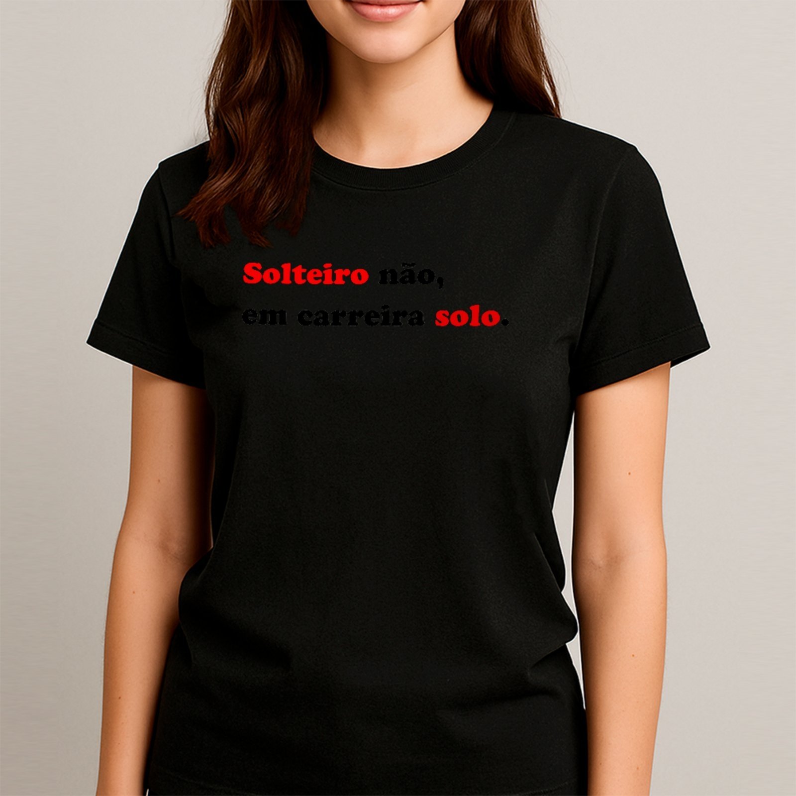 Vista 3 Camiseta Ousy Básica Carreira Solo Humor Meme Solteiro Carnaval Unissex rosa ousy rosa