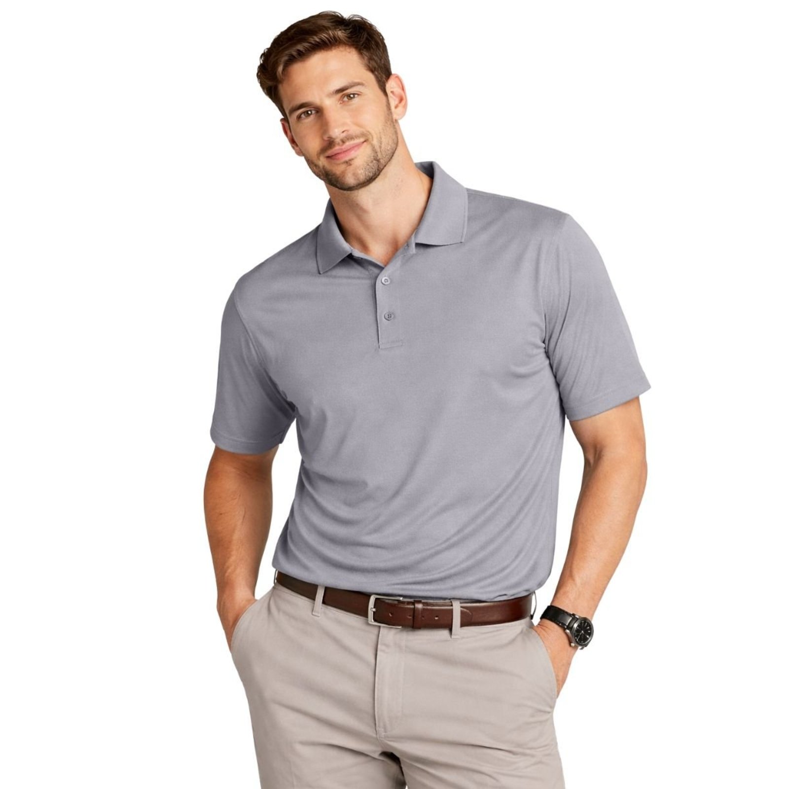 Kit 3 Camisas Polo Poliamida Masculina Básica Premium Multicolorido