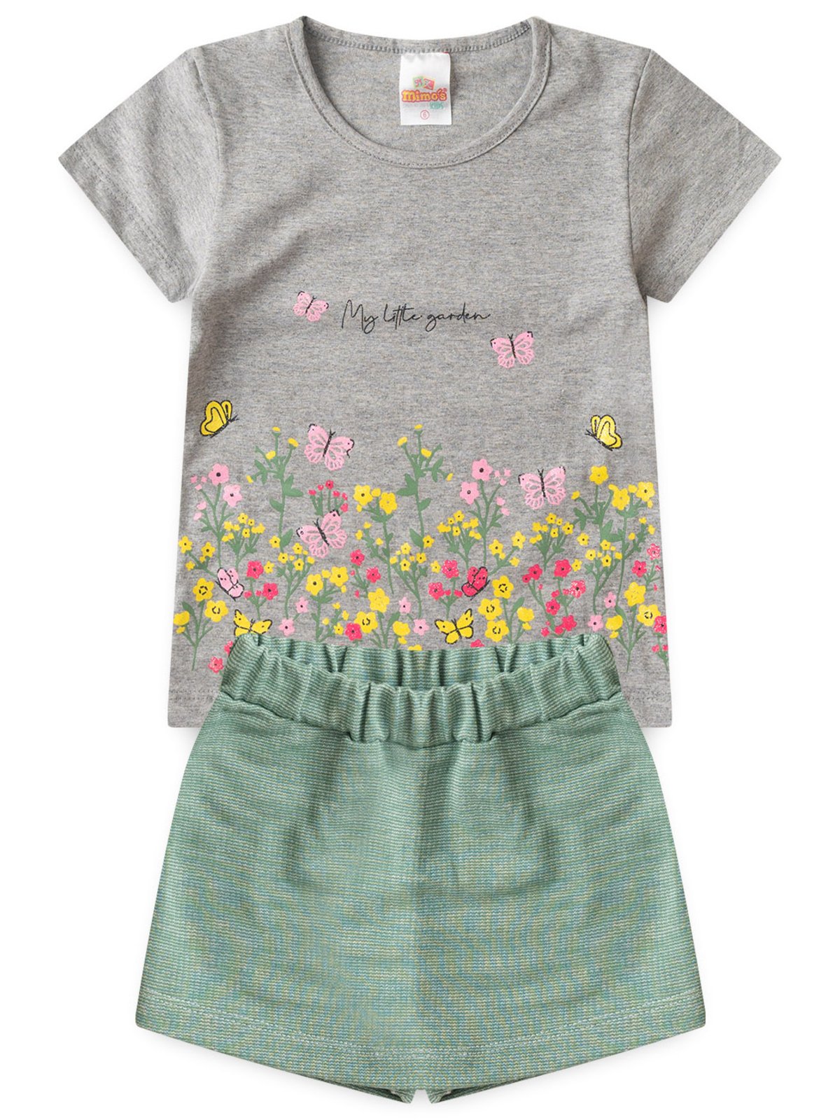 Infantil - Conjunto Feminino My lithe Garden Tam 2 ao 14 anos Mescla