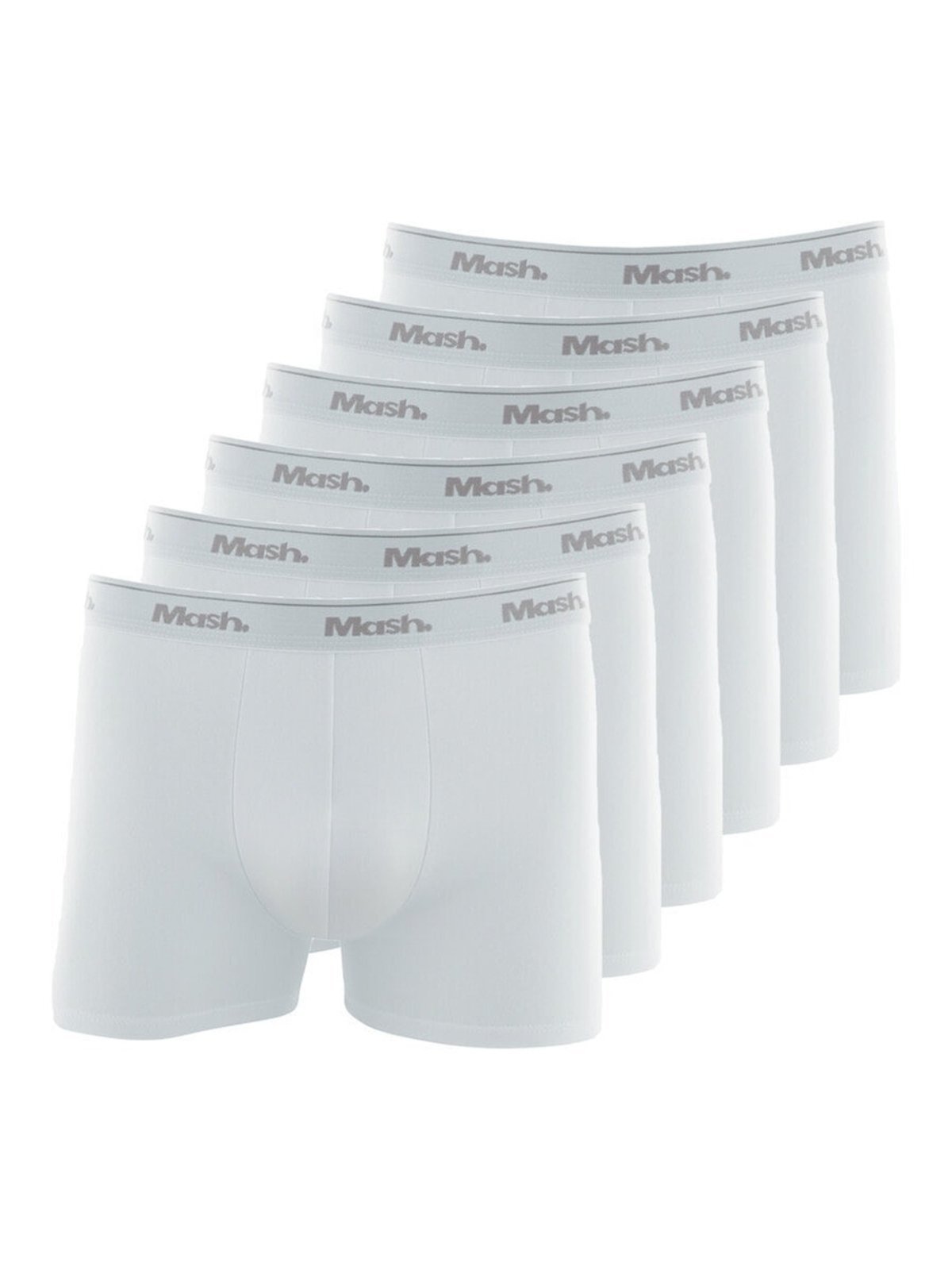 Kit com 6 Cuecas Boxer Mash 170.26 Branco