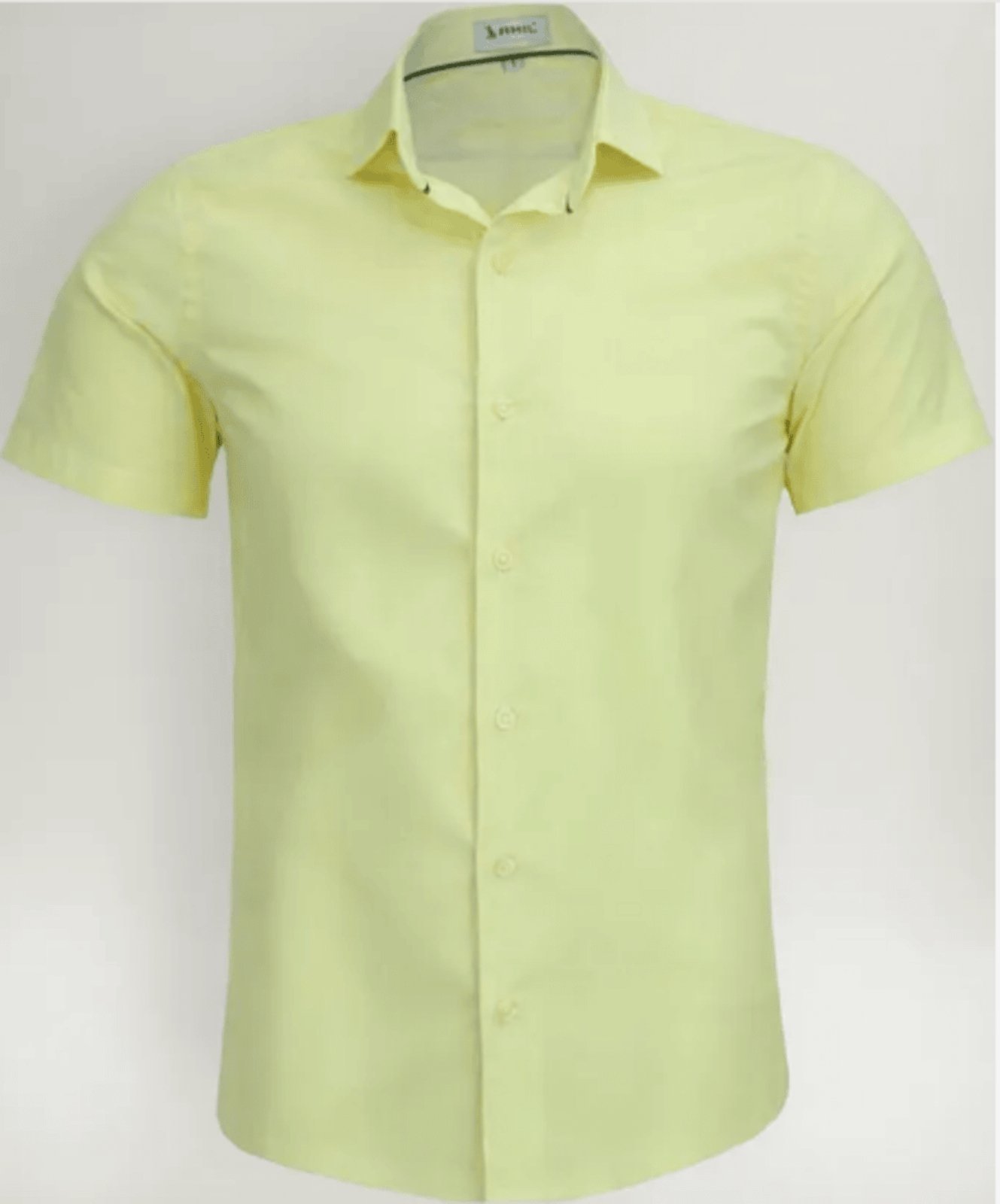 Camisa Social Amil Slim Com elastano Talks Macia Manga Curta Amarelo