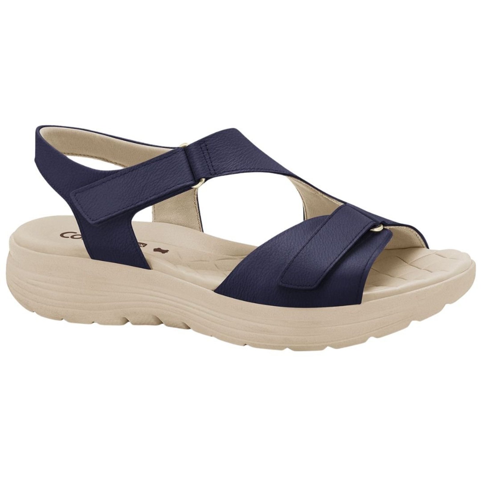 Sandália Feminina em Couro Comfortflex 2543404 - Marinho
