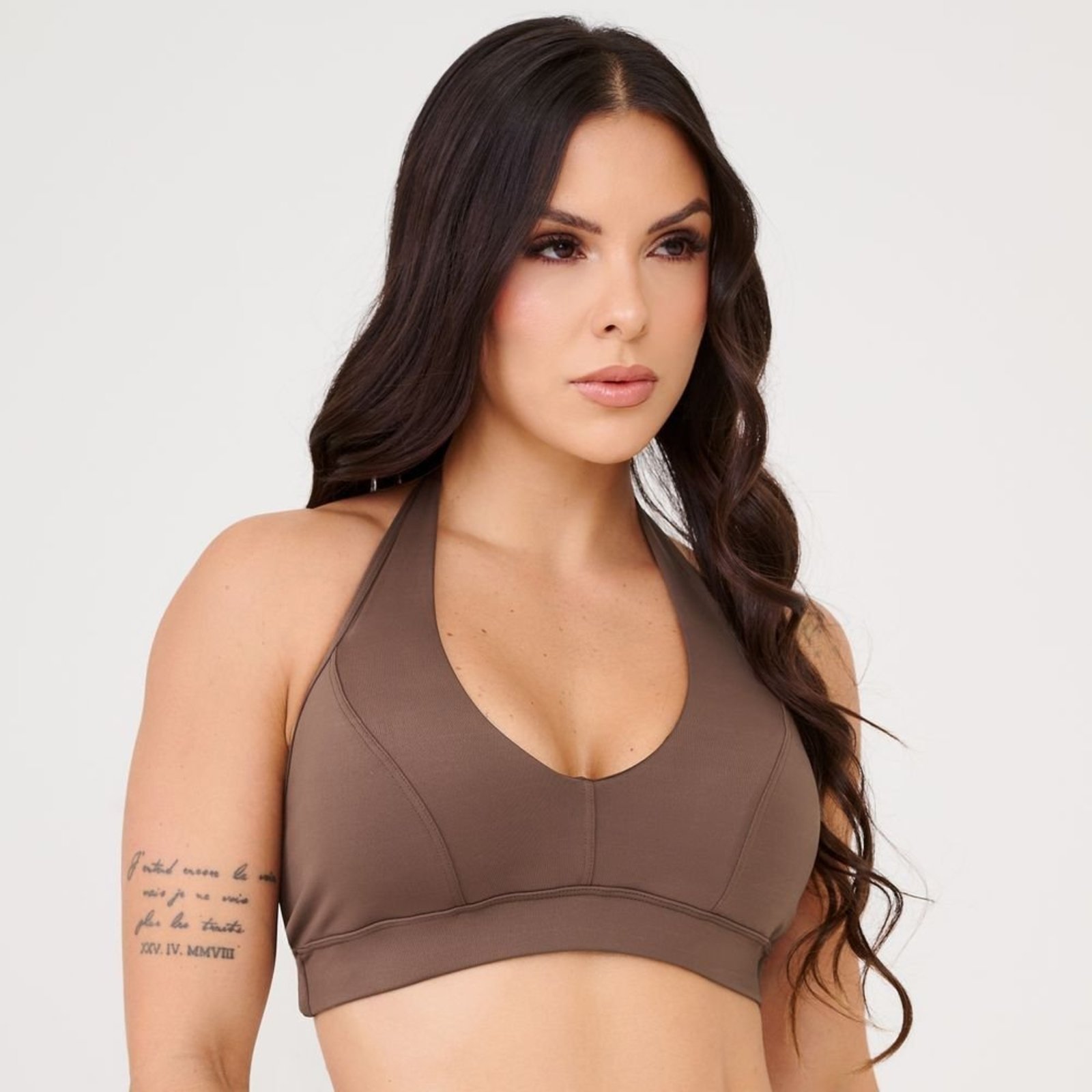 Top Frente Única Marrom Chocolamore Com Bojo Donna Carioca