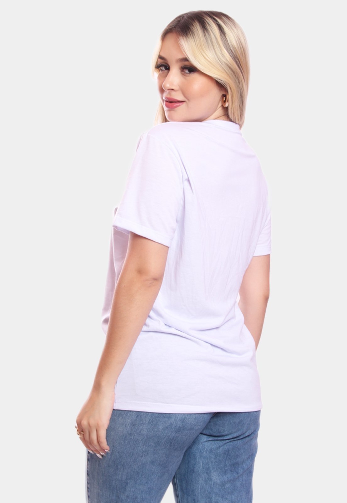 Vista 3 Tshirt Blusa Feminina Seja Gentil Estampada Manga Curta Camiseta Camisa ADRIBEN preto ADRIBEN preto