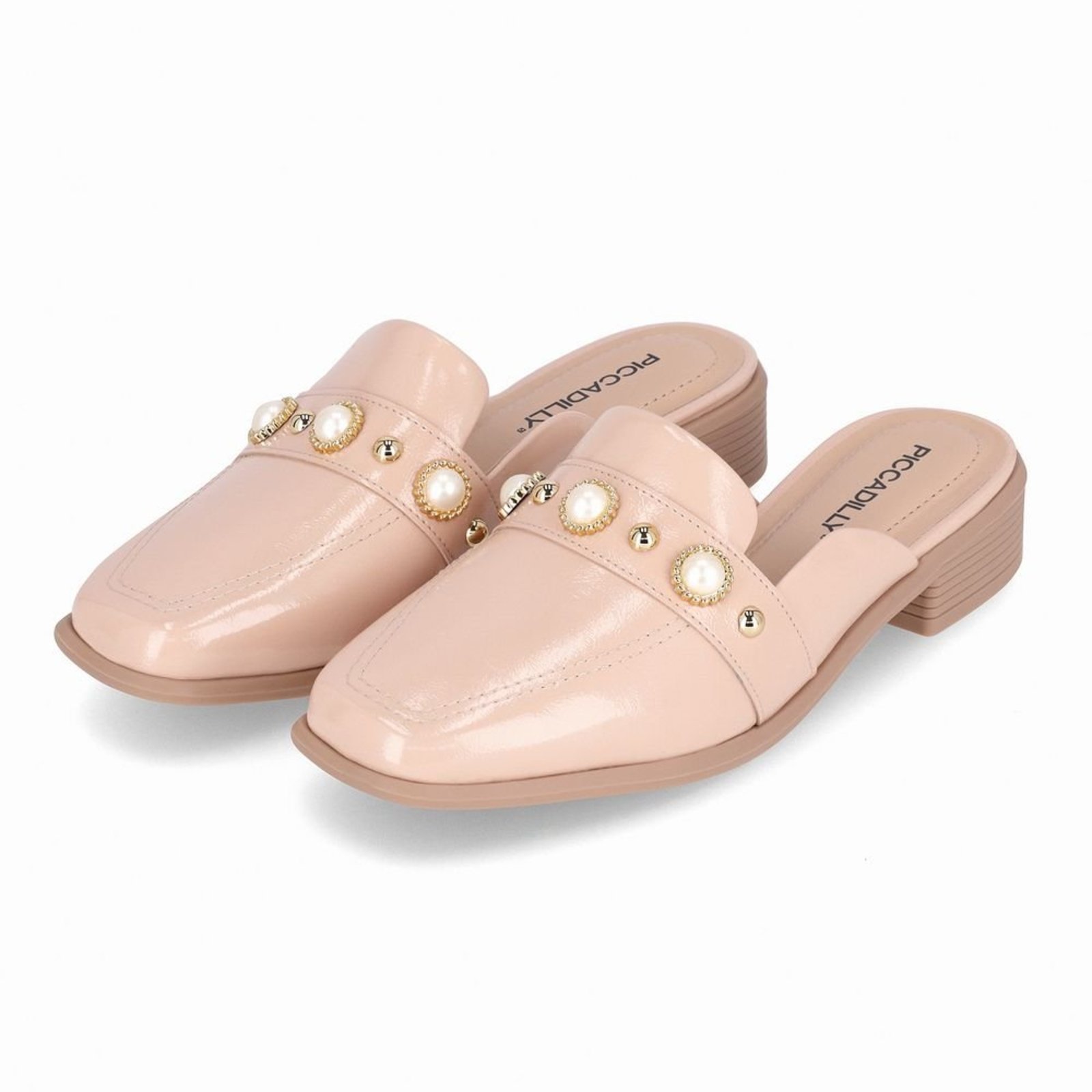 Vista 3 Mule Giovanna Salto Baixo Rose Piccadilly rosa rose Piccadilly rosa rose