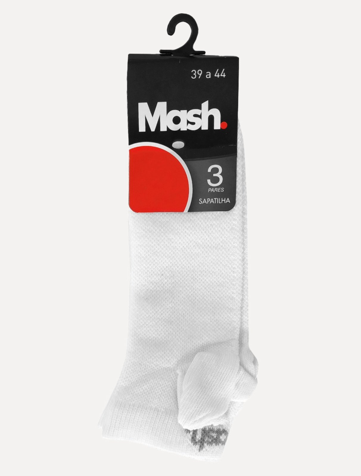 Vista 3 Meia Mash Esportiva Sapatilha Branca Kit 3 Pares branco MASH branco