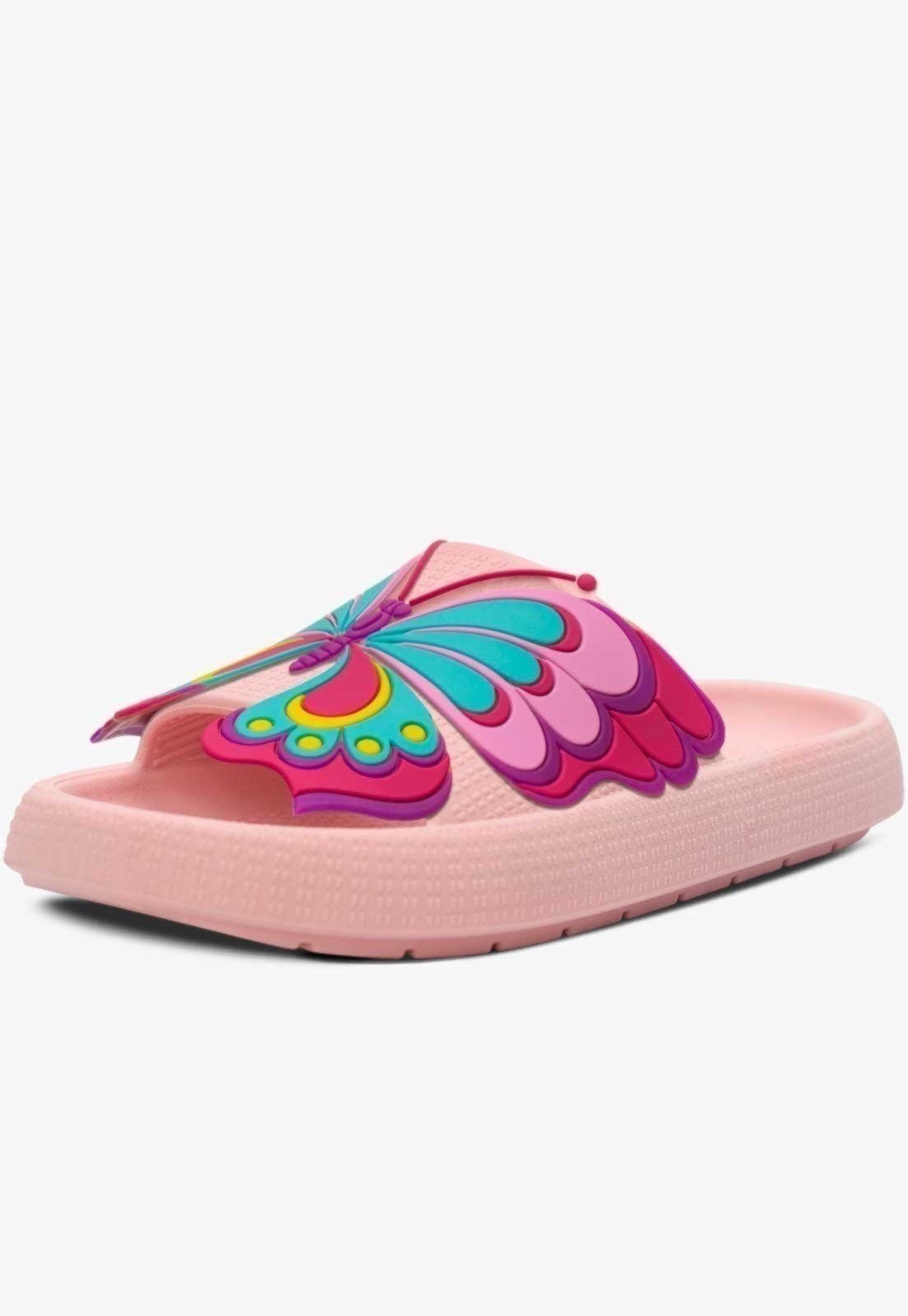 Infantil – Chinelo Nuvem Pópidi Feminina Menina Borboleta Rosa