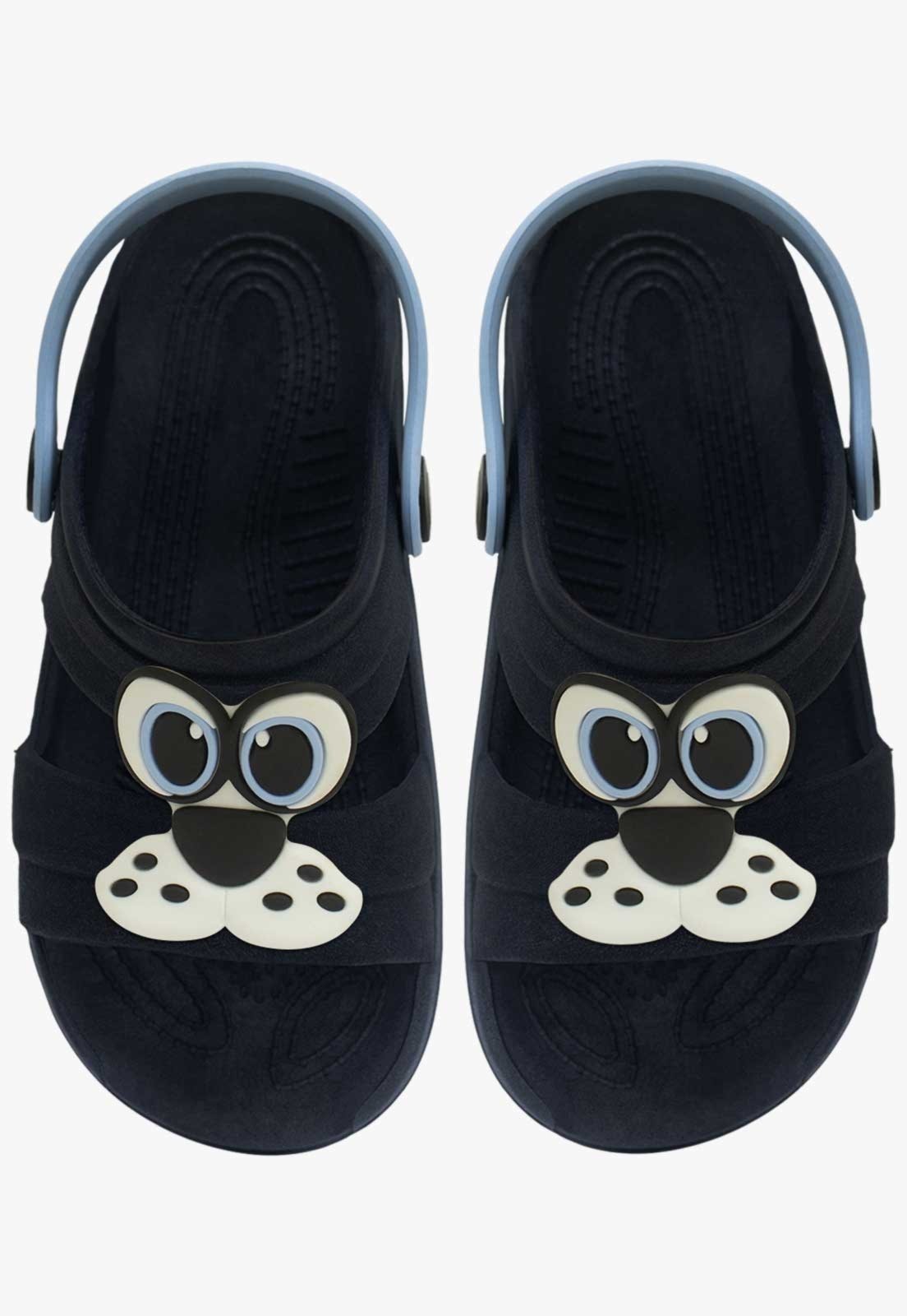 Vista 3 Infantil - Sandalia Papete Masculino Pópidi Menino Babuche Cachorro Azul Marinho bege azul Pópidí bege azul
