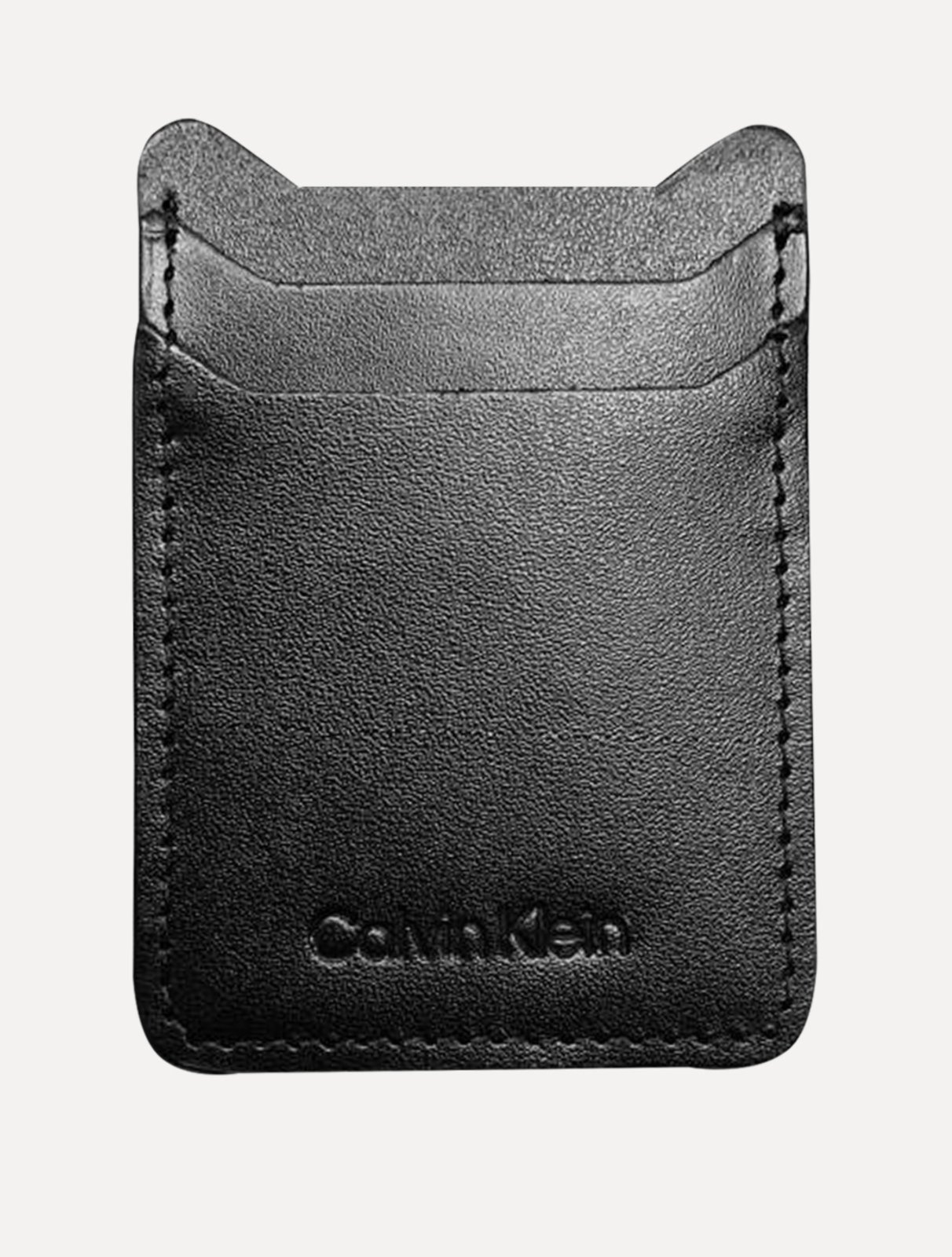 Carteira Calvin Klein Porta Cartão Vertical Couro CK Preta