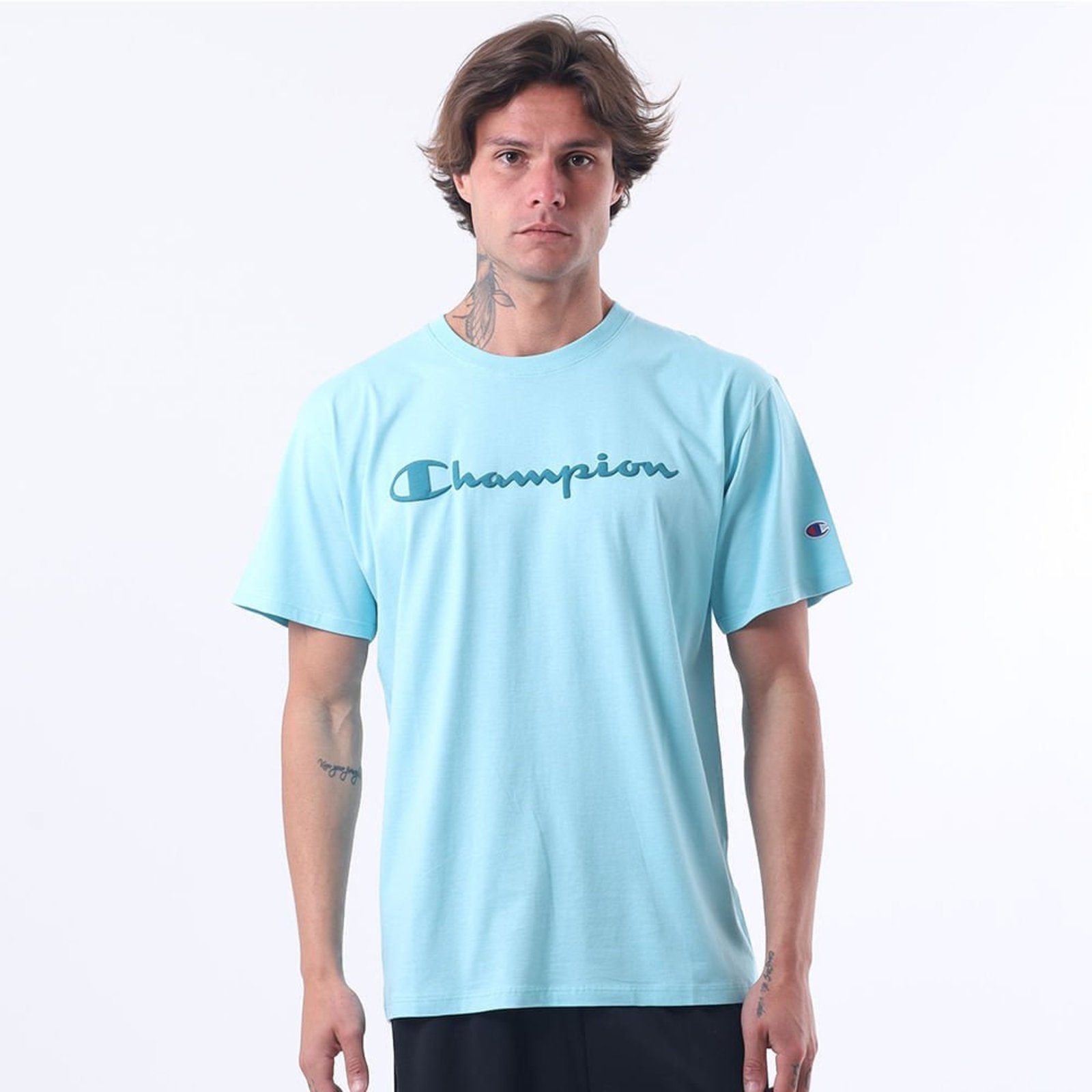 CAMISETA CHAMPION ATHLETIC SCRIPT PUFF LOGO INK