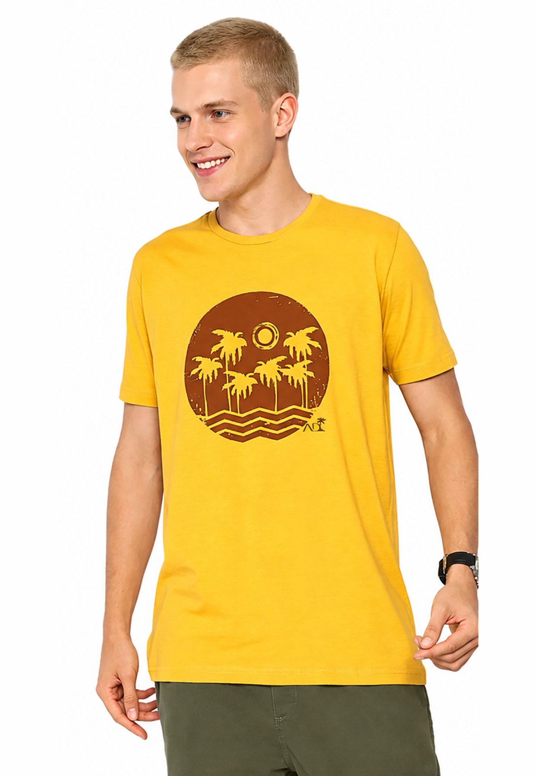 CAMISETA AD FASHION ESTAMPADA MOSTARDA