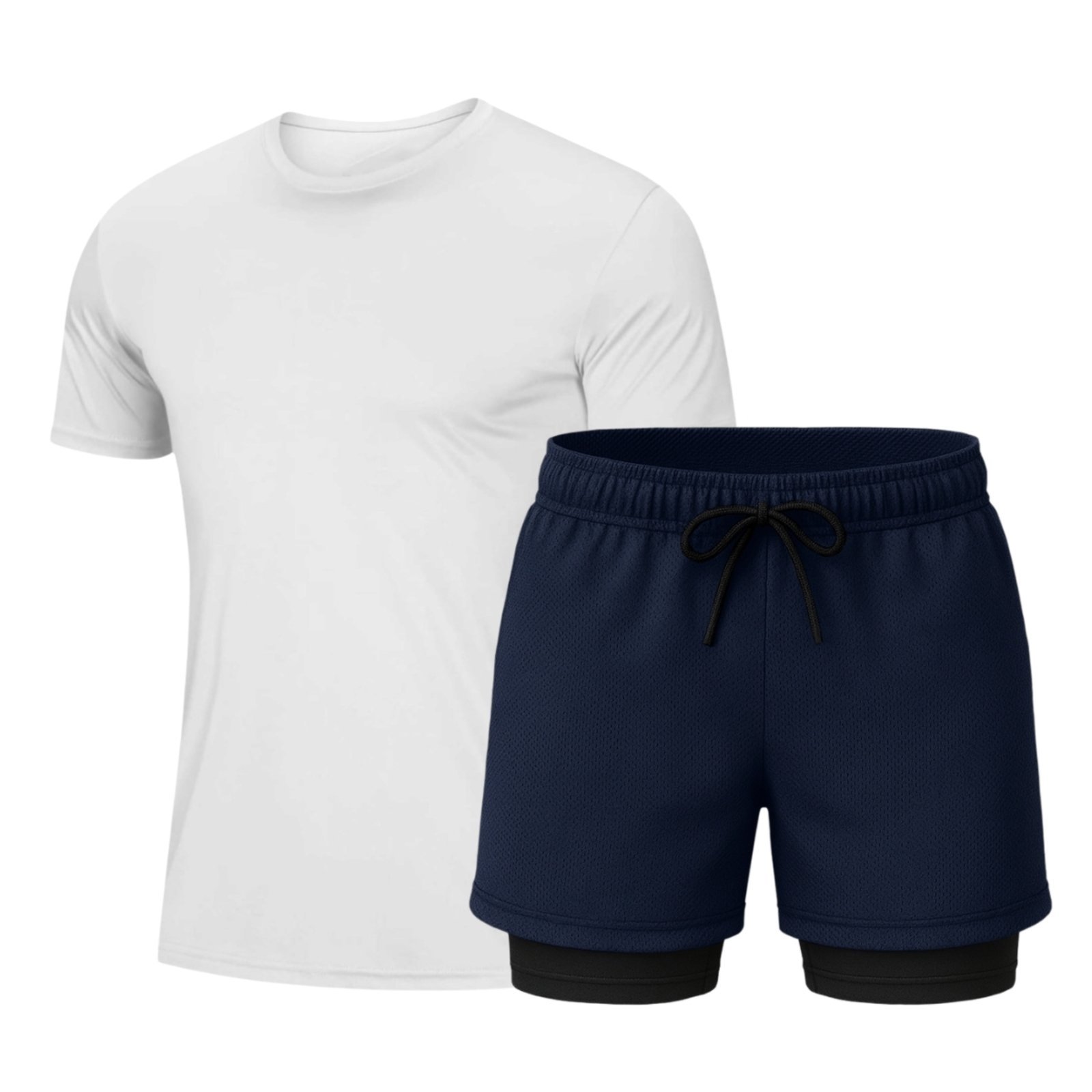 Conjunto Masculino Camiseta Dryfit e Short Térmico Liso